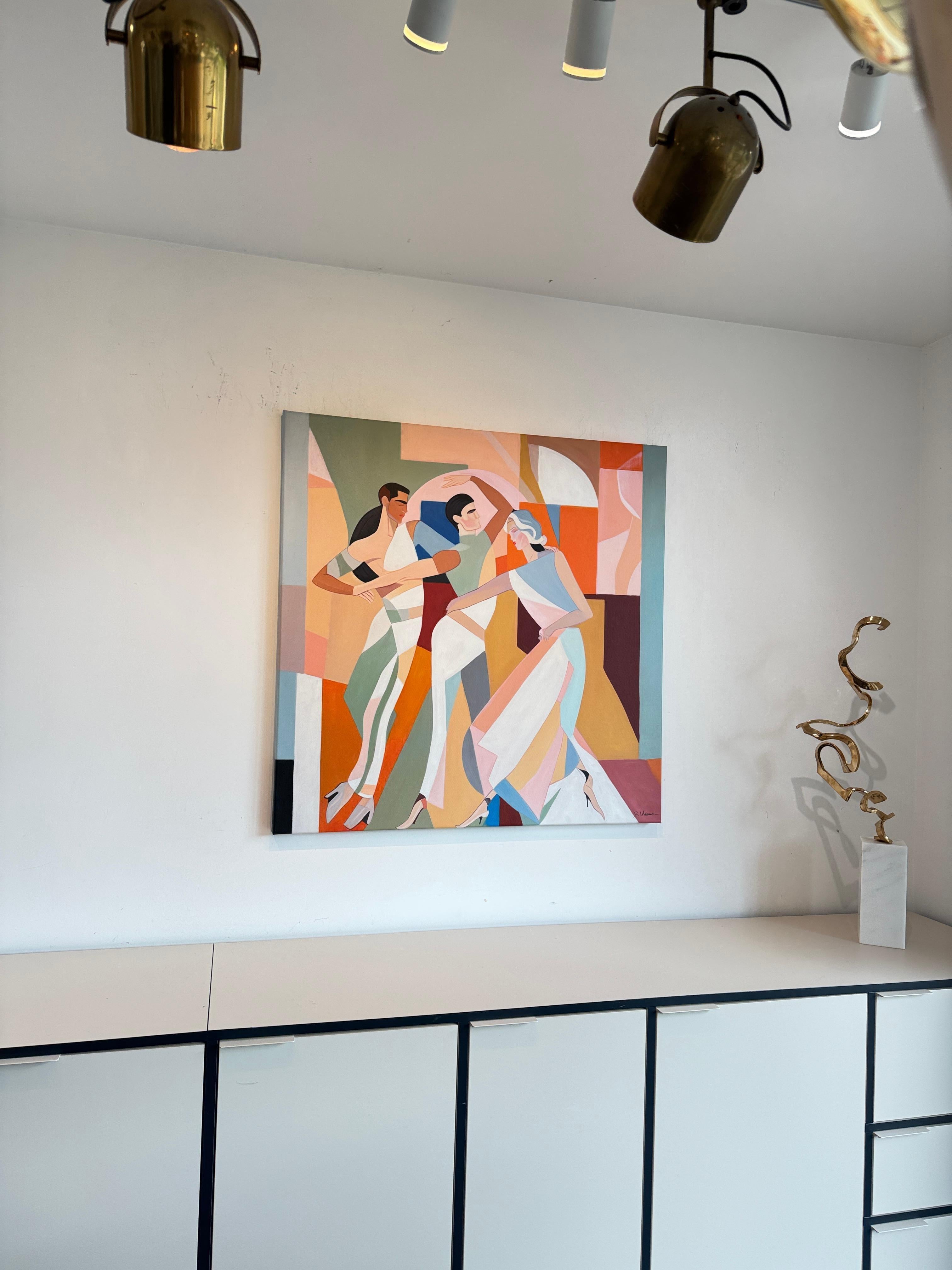 The sensation being moved by B. Schaumann - Contemporary Dancers Painting en venta 9