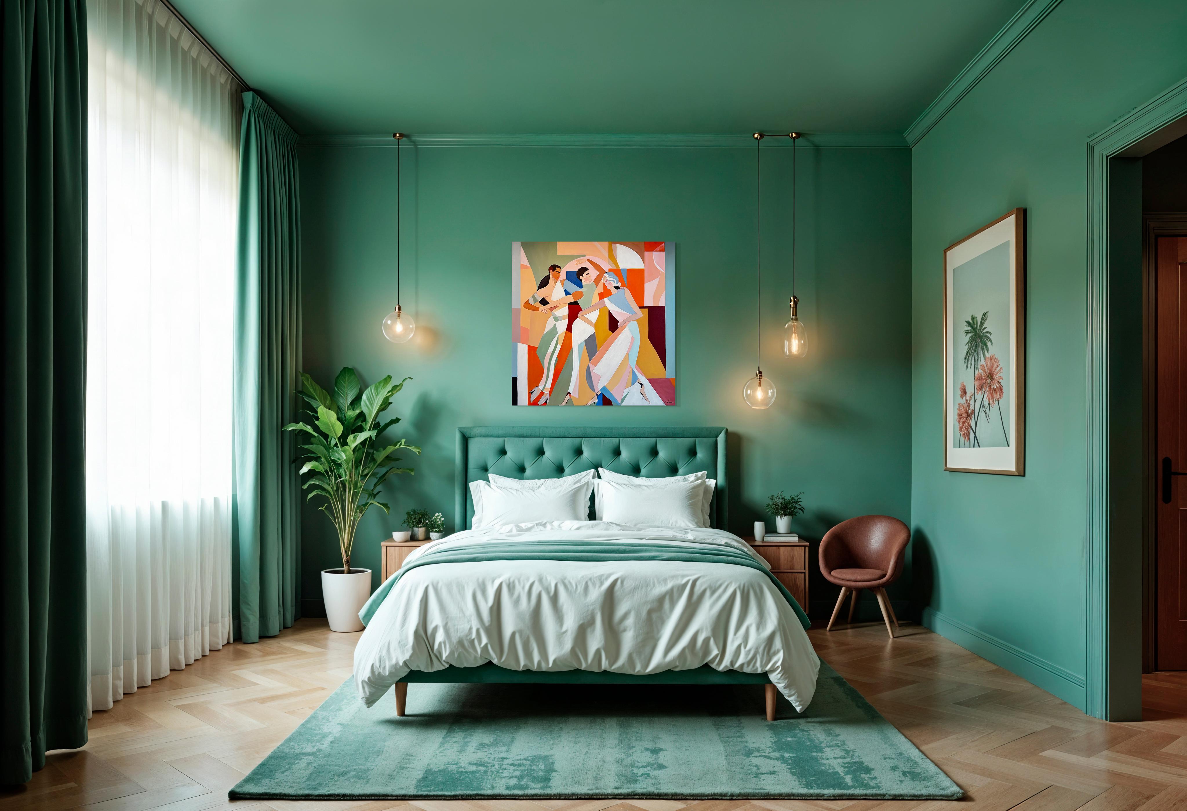 Barber Schaumann es una artista contemporánea conocida por sus vibrantes interpretaciones abstractas de la forma femenina. Su obra combina colores llamativos con formas geométricas modernas, mezclando elementos del cubismo y la abstracción. Las