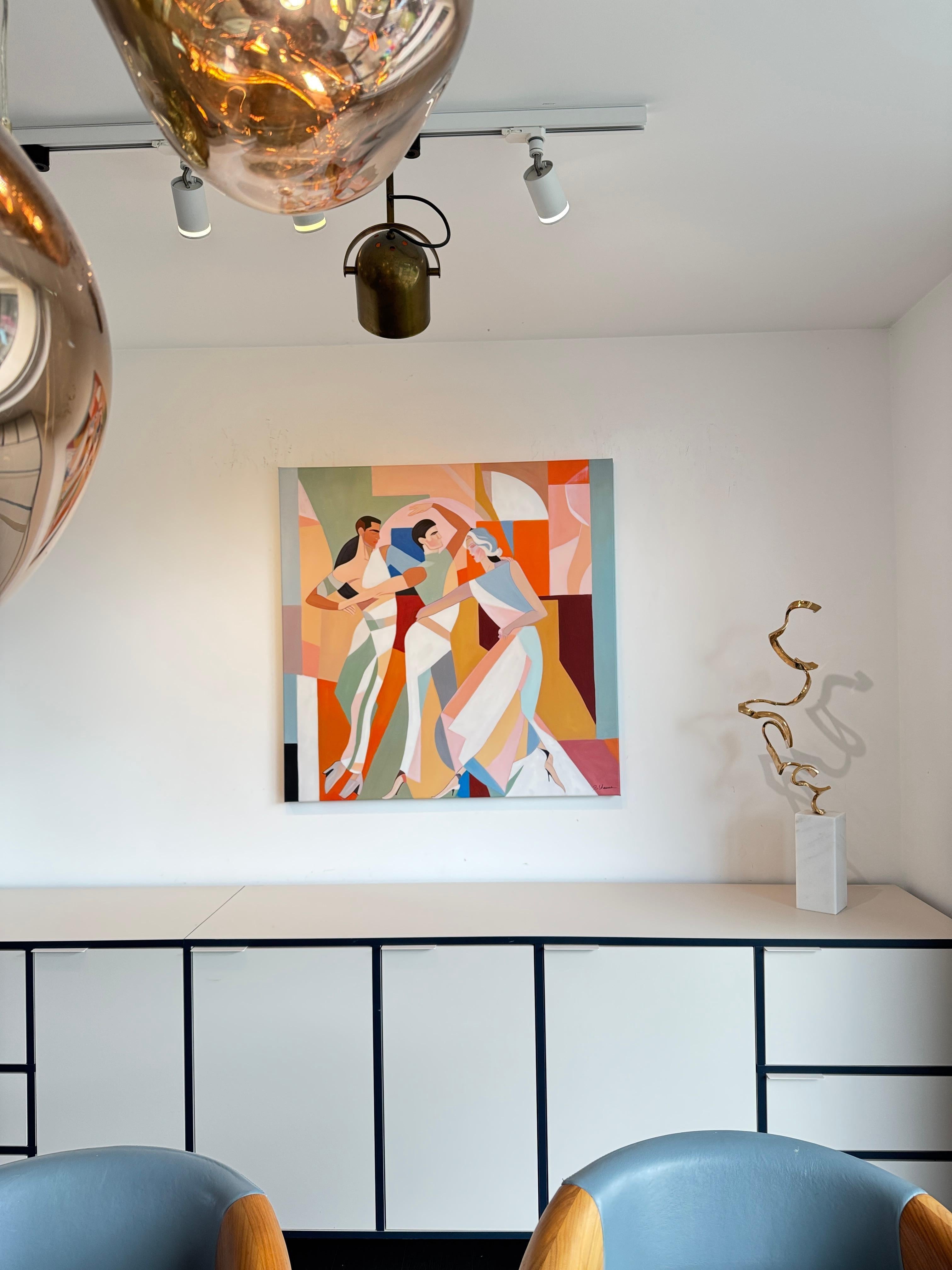 The sensation being moved by B. Schaumann - Contemporary Dancers Painting en venta 1