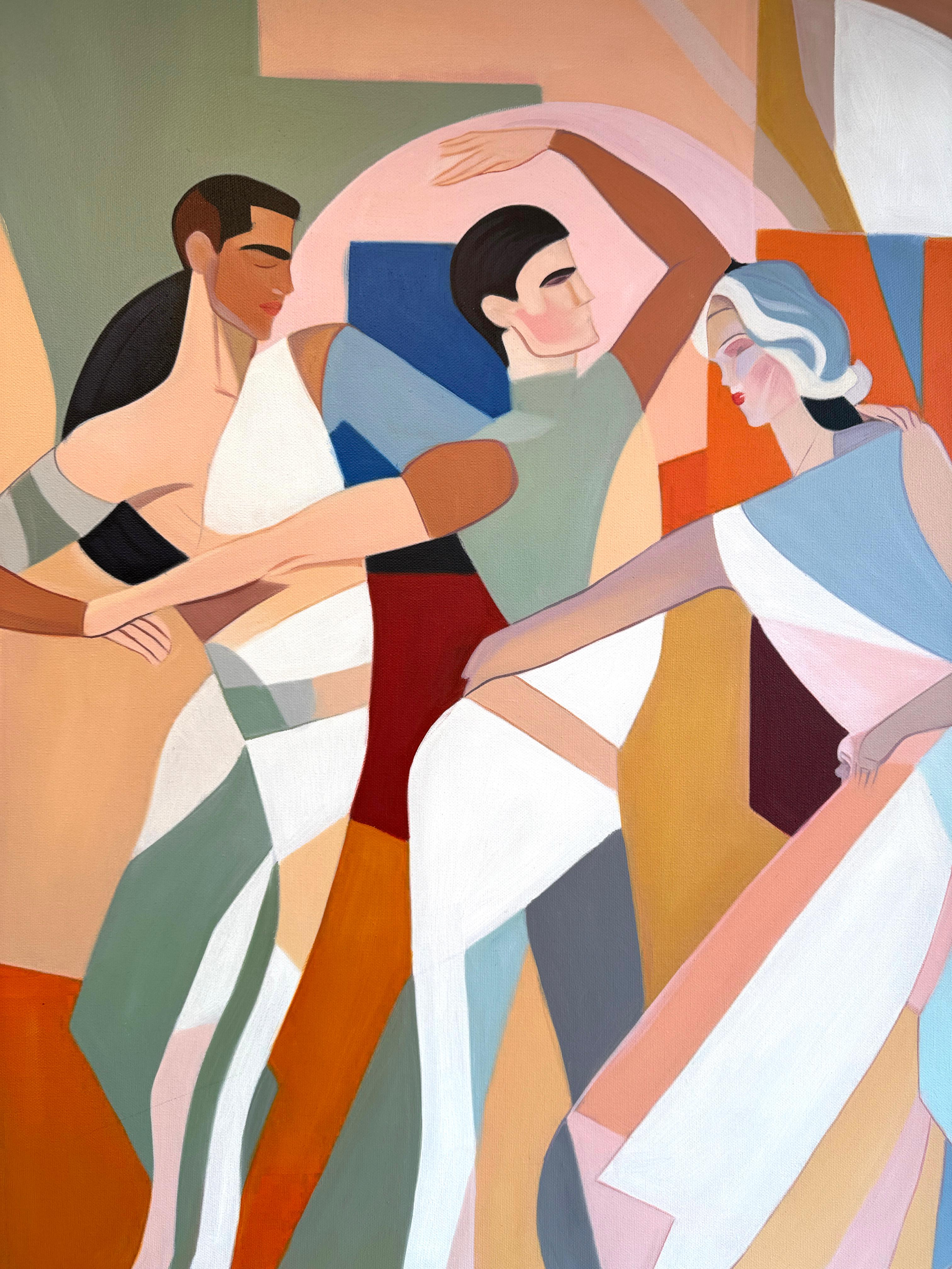 The sensation being moved by B. Schaumann - Contemporary Dancers Painting en venta 2