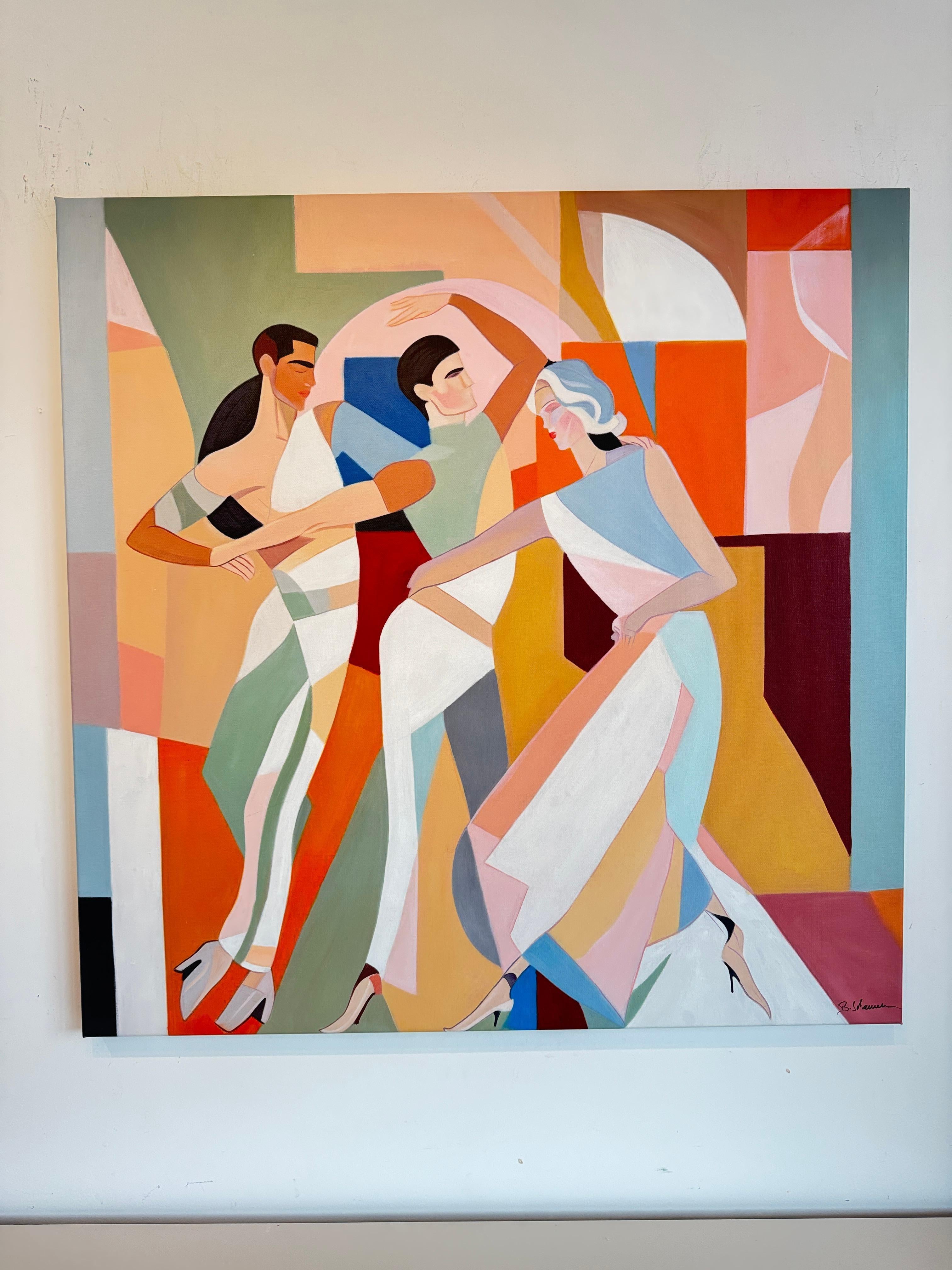 The sensation being moved by B. Schaumann - Contemporary Dancers Painting en venta 3