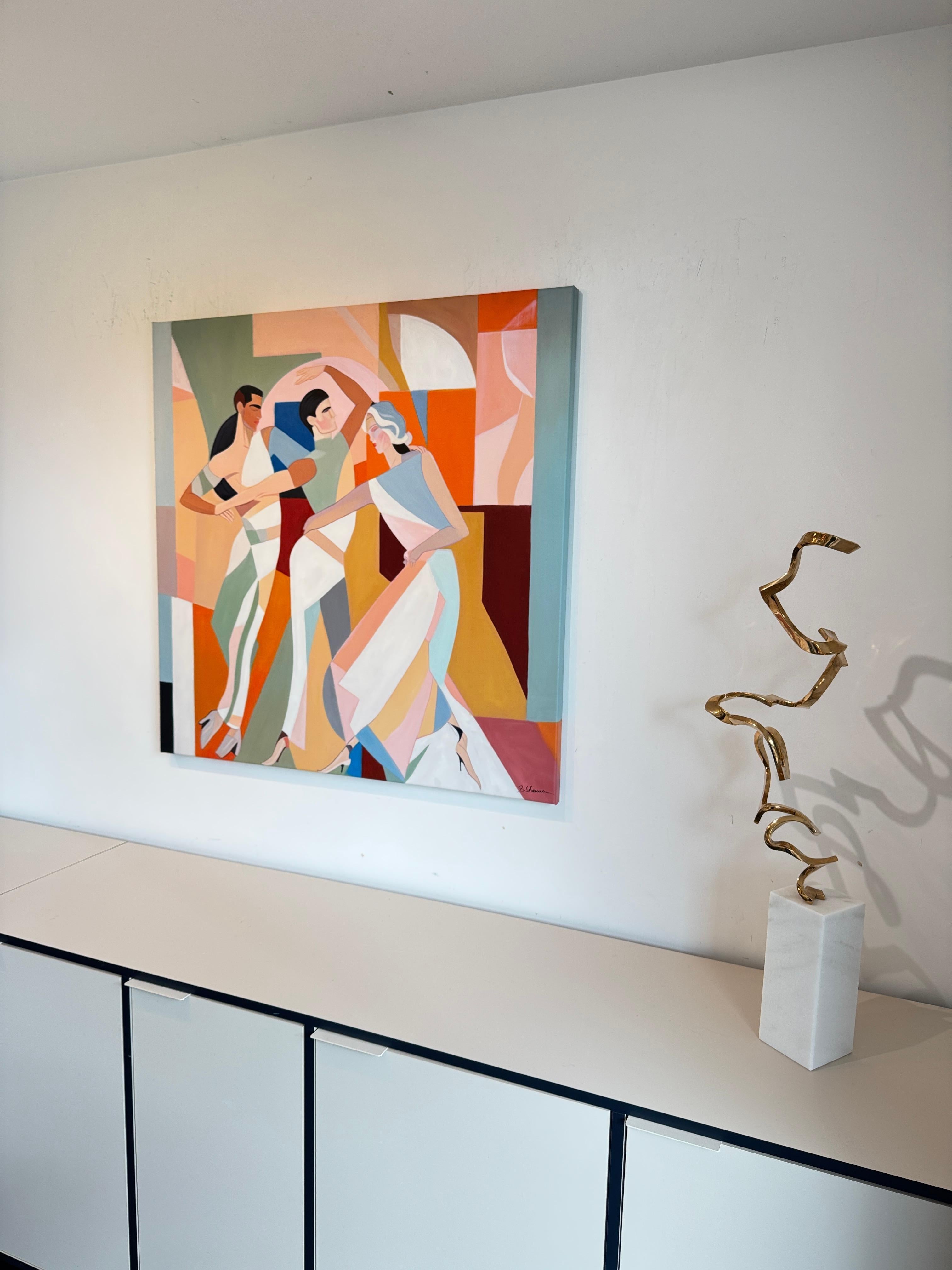 The sensation being moved by B. Schaumann - Contemporary Dancers Painting en venta 4