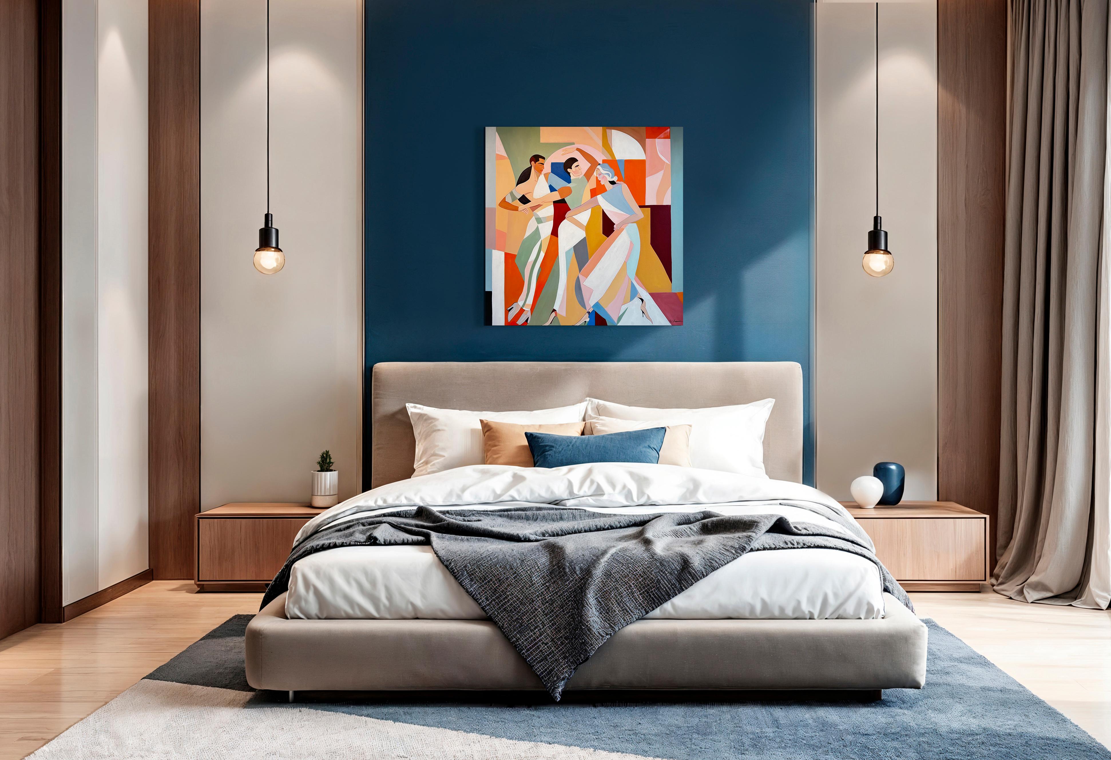 The sensation being moved by B. Schaumann - Contemporary Dancers Painting en venta 6