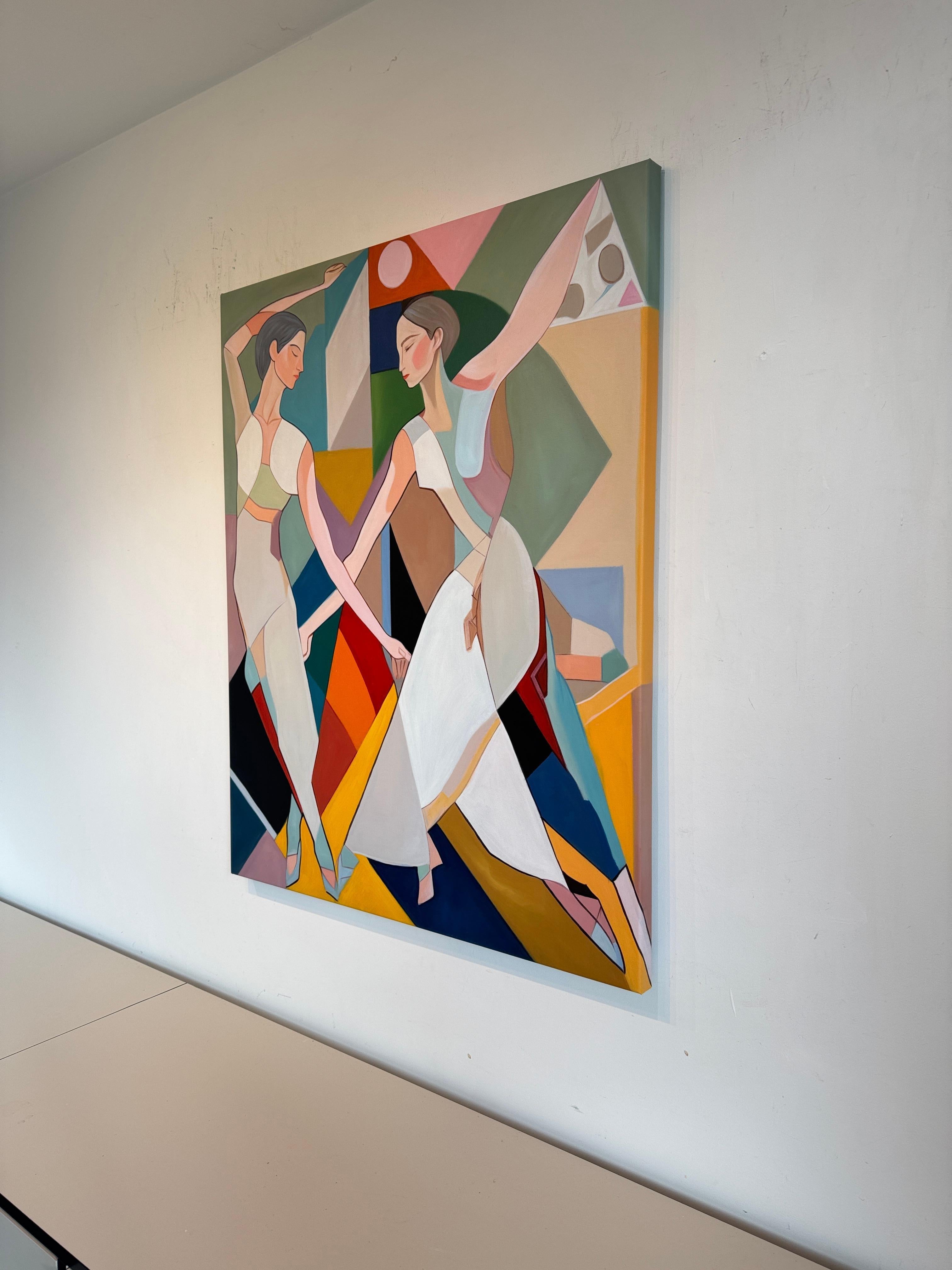 When love begins to dance by B. Schaumann - Contemporary Dancers Painting en venta 7