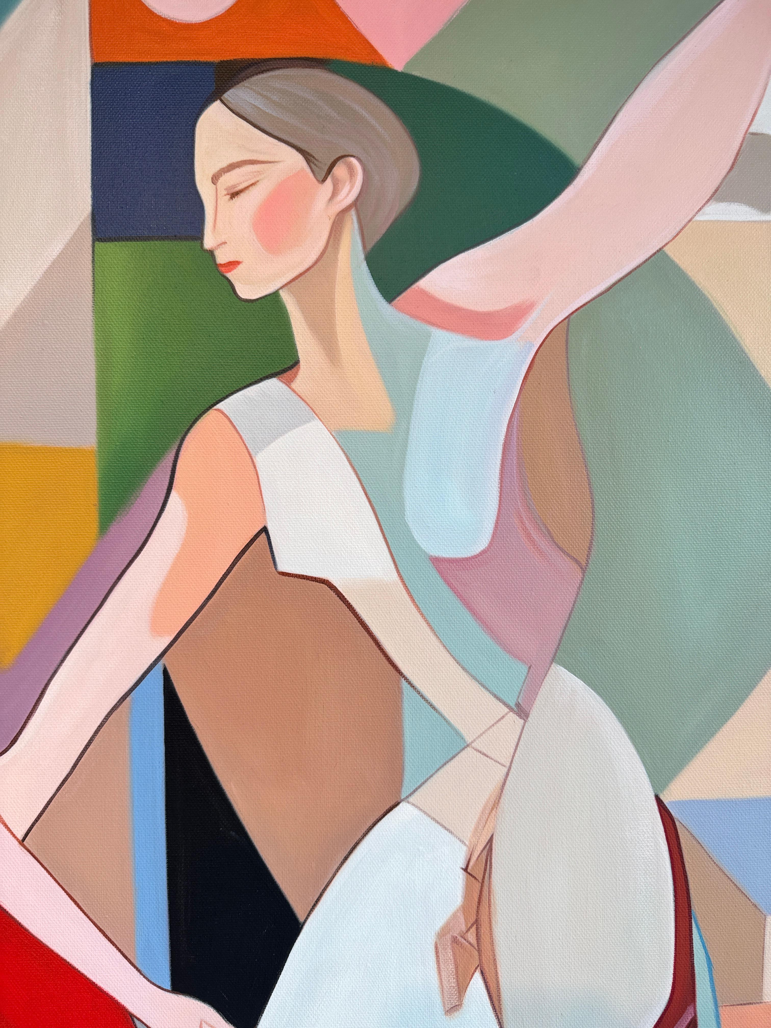 When love begins to dance by B. Schaumann - Contemporary Dancers Painting en venta 8