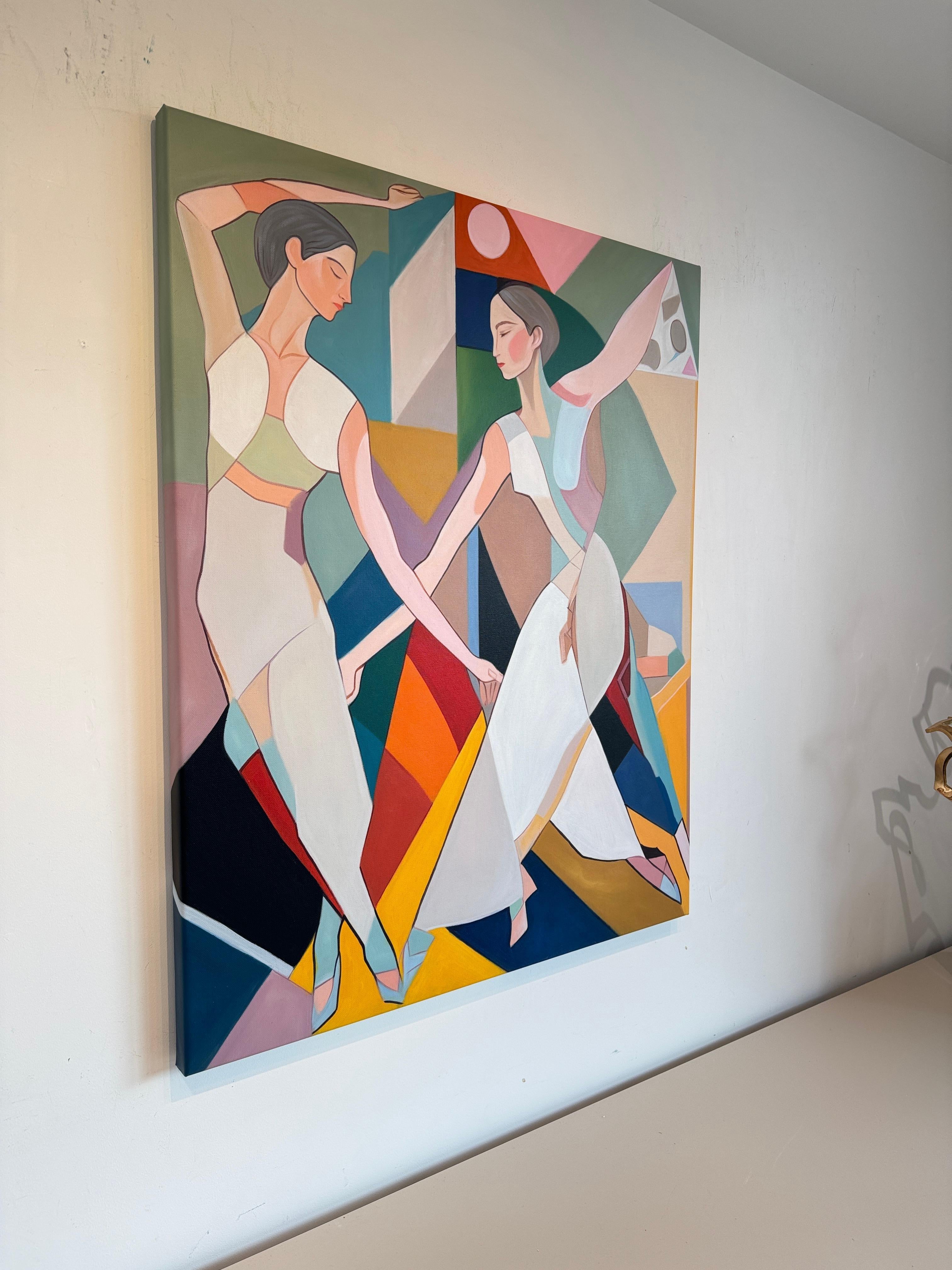 When love begins to dance by B. Schaumann - Contemporary Dancers Painting en venta 5