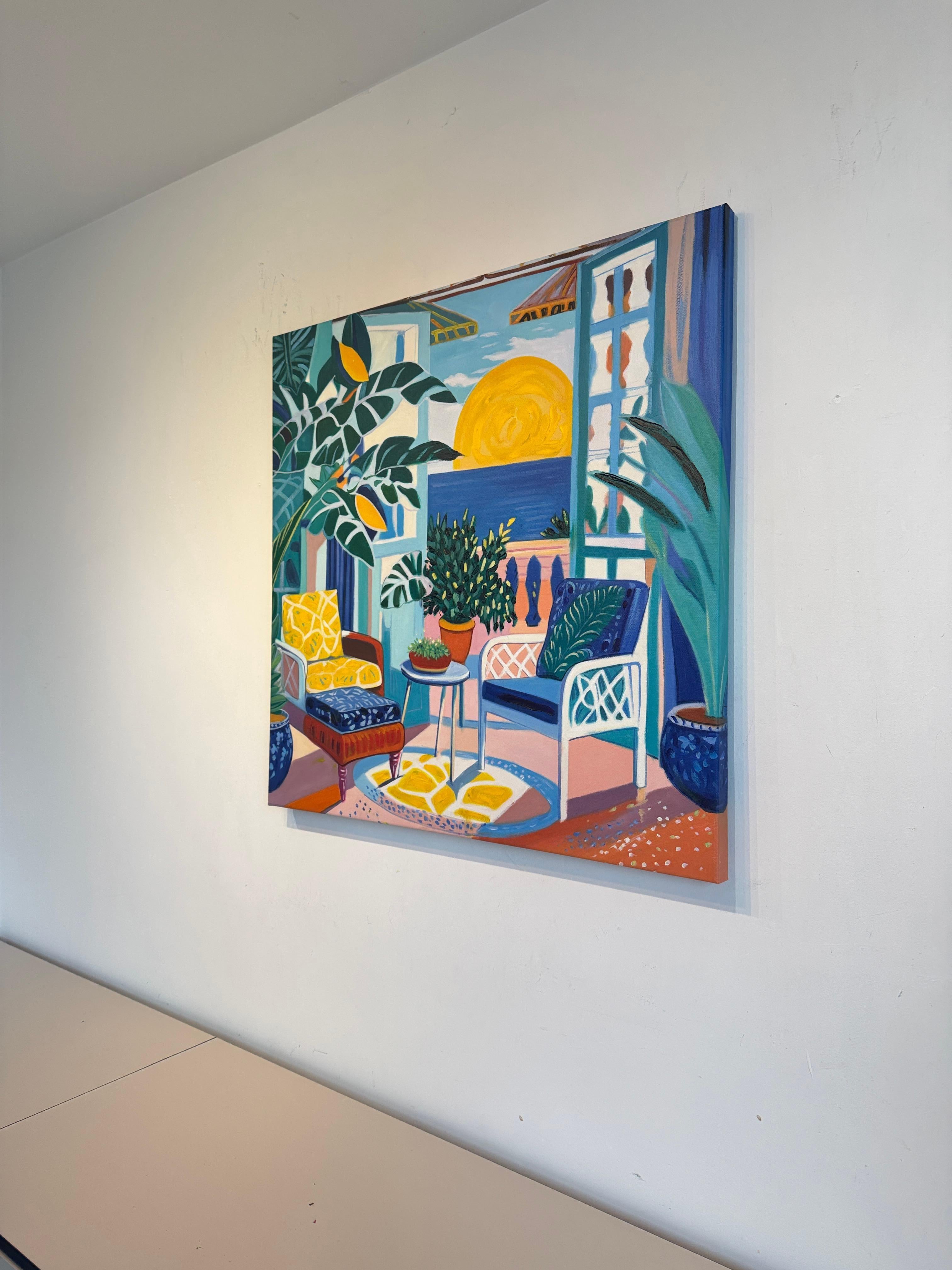 When the light began to move - B.Schaumann Contemporary architectural Painting For Sale 7