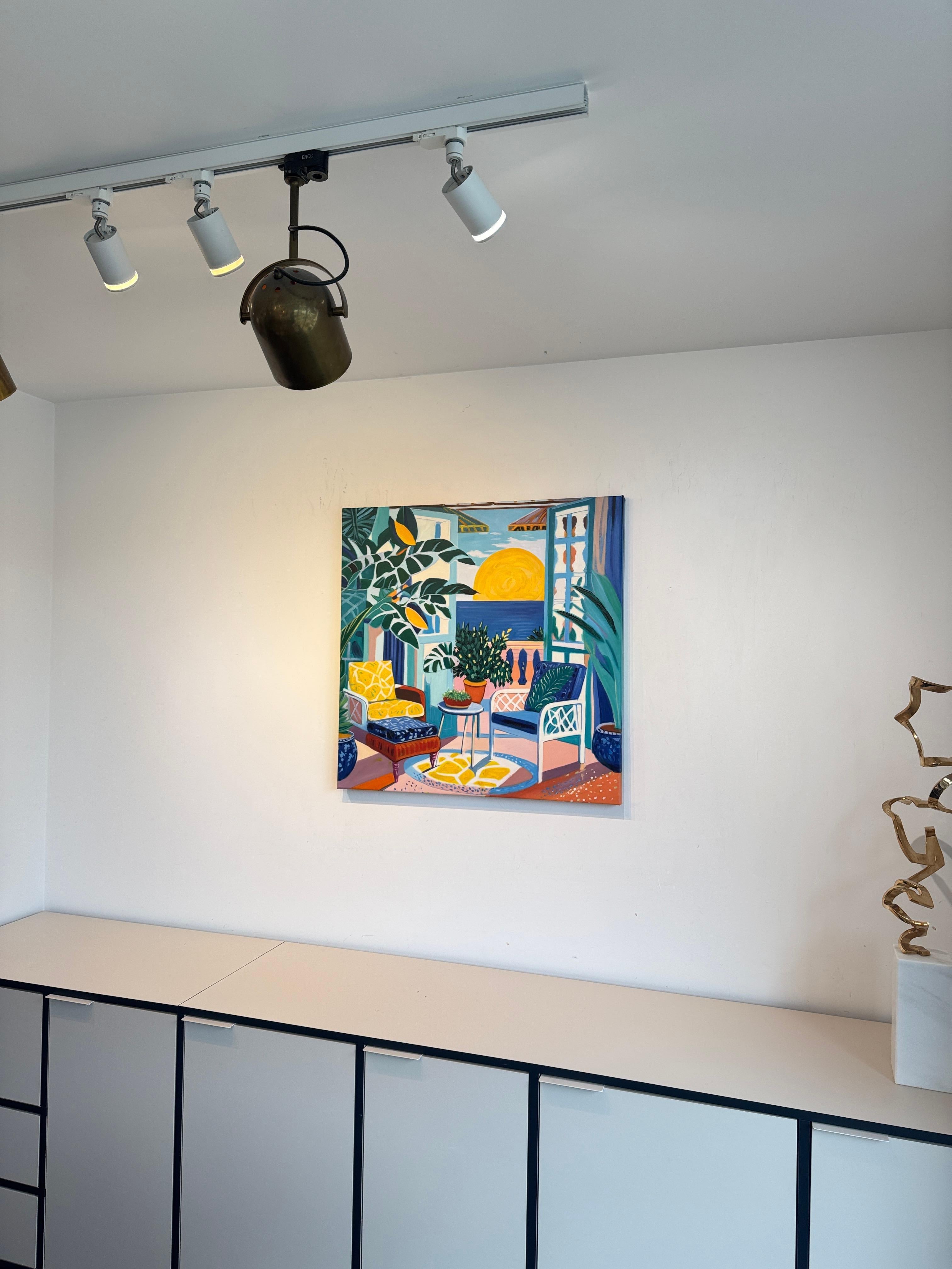 When the light began to move - B.Schaumann Contemporary architectural Painting For Sale 8