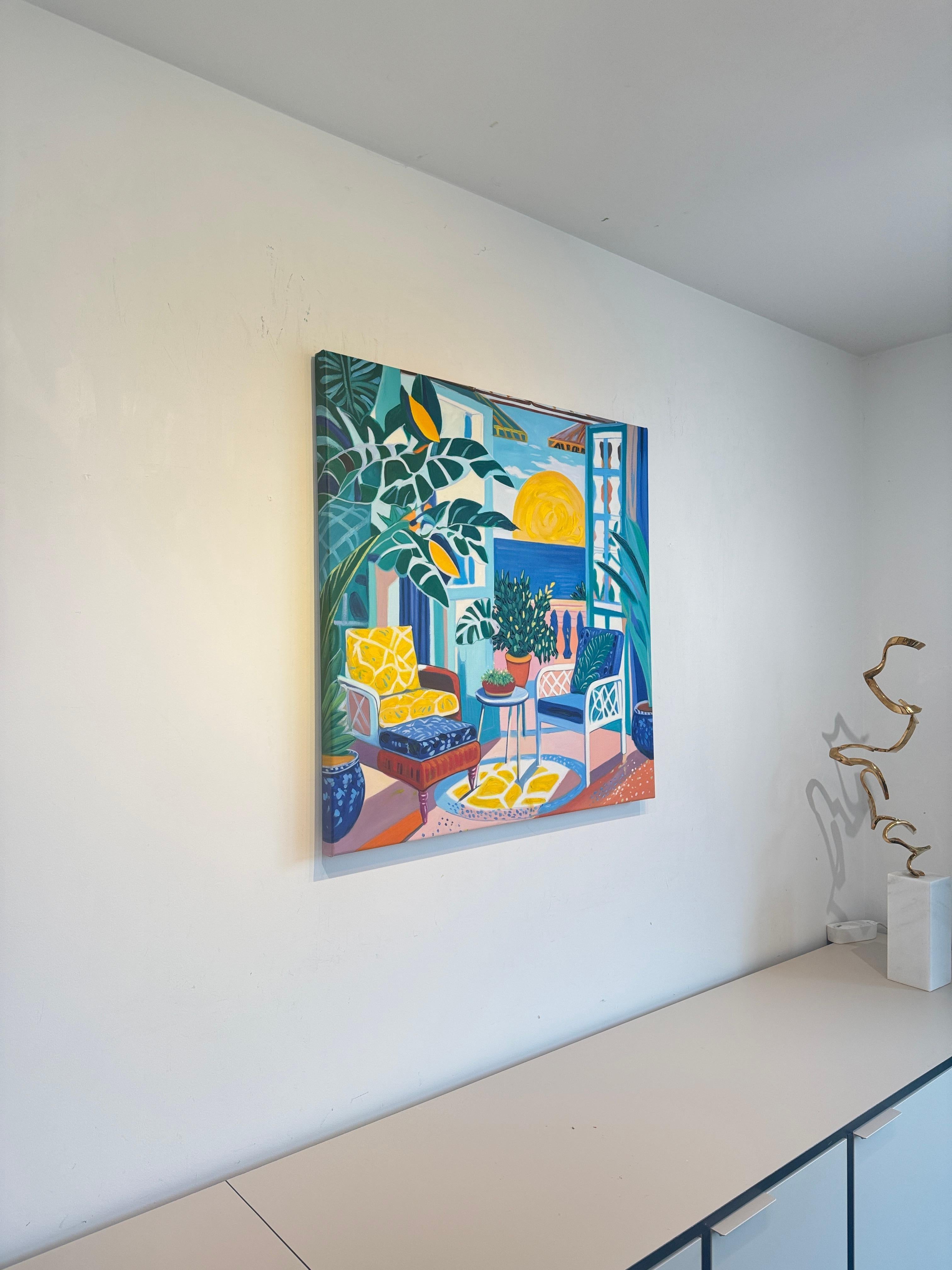 When the light began to move - B.Schaumann Contemporary architectural Painting For Sale 3