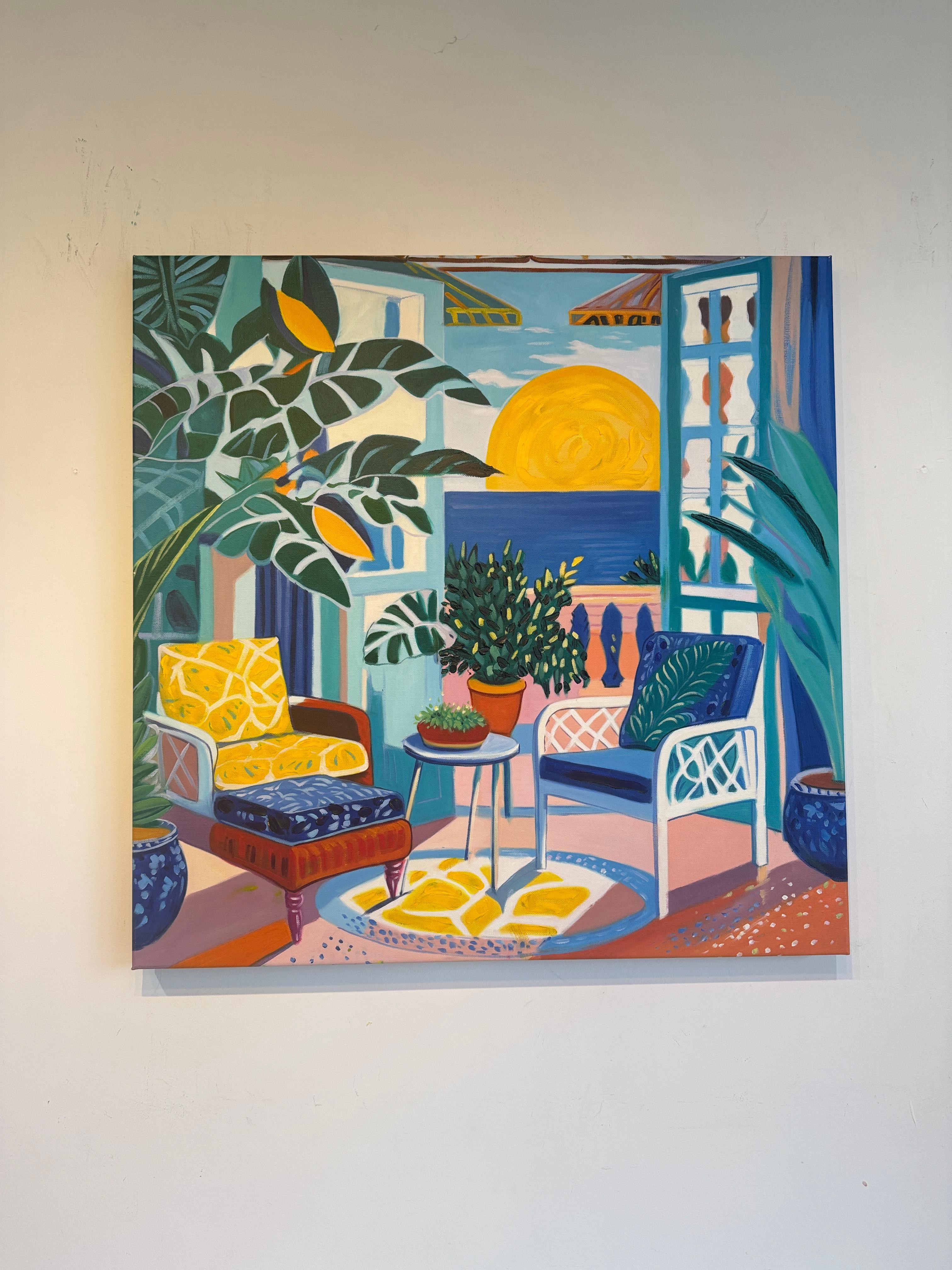 When the light began to move - B.Schaumann Contemporary architectural Painting For Sale 4