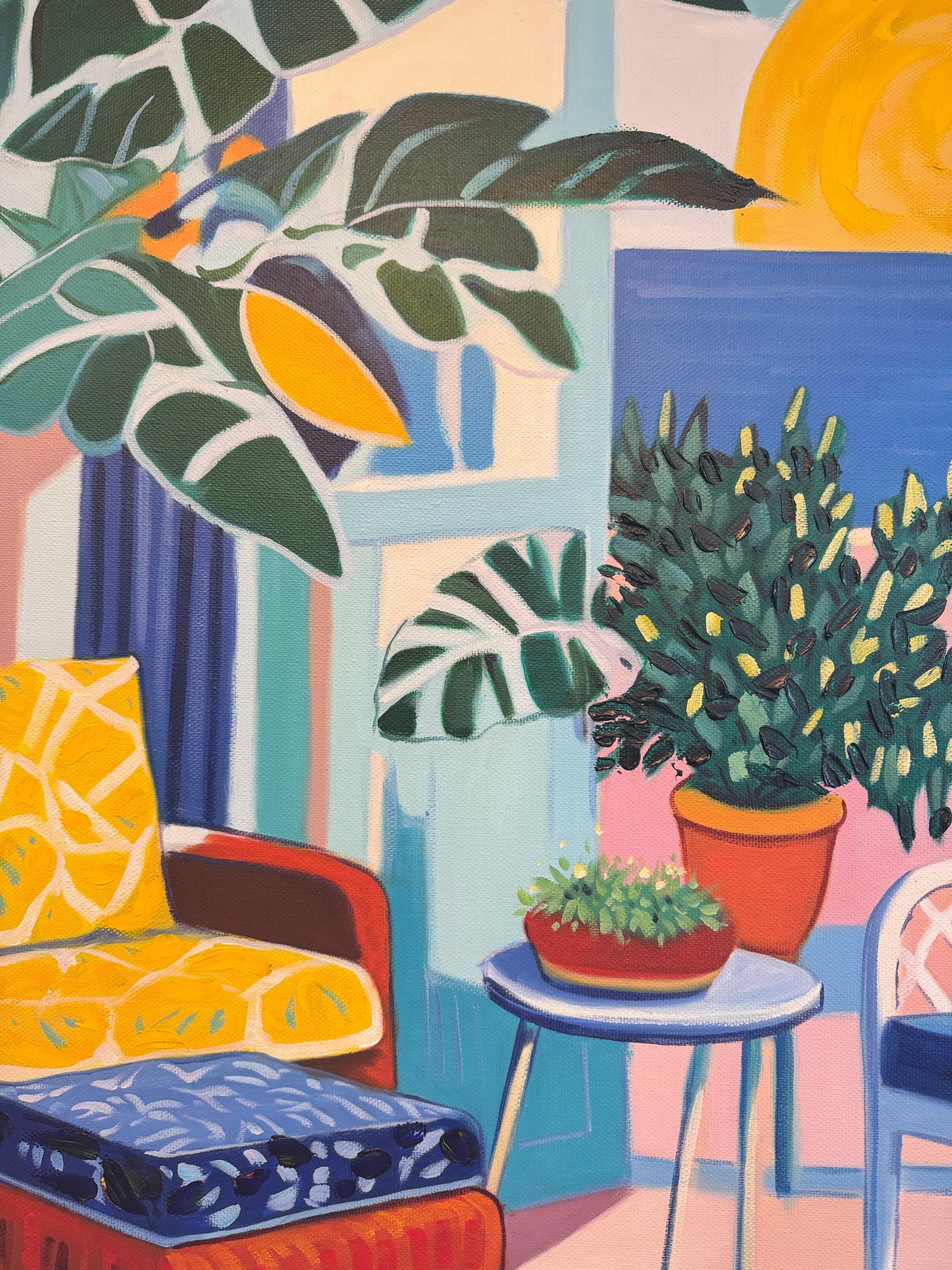 When the light began to move - B.Schaumann Contemporary architectural Painting For Sale 5