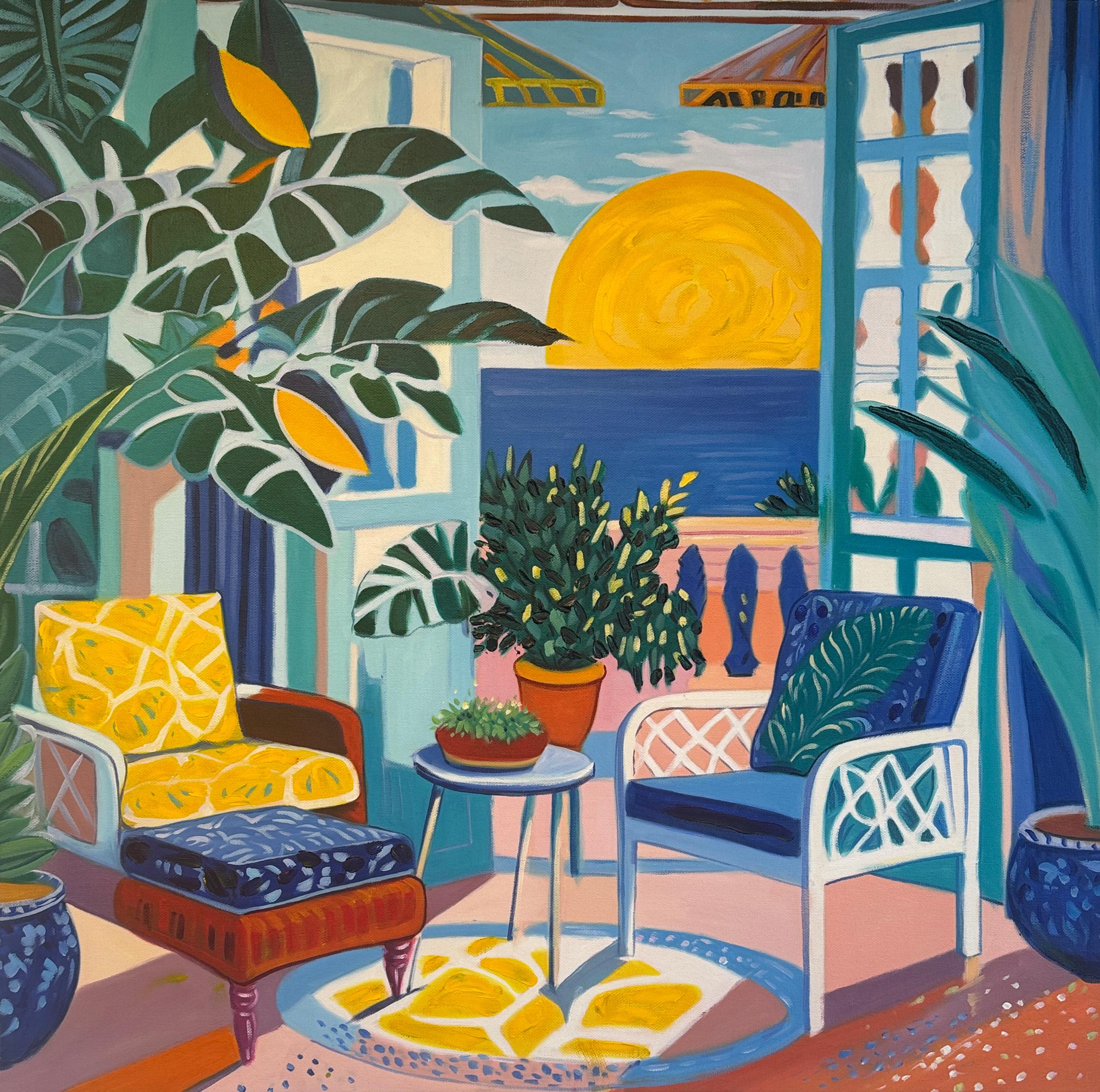 Barbara Schaumann Abstract Painting - When the light began to move - B.Schaumann Contemporary architectural Painting