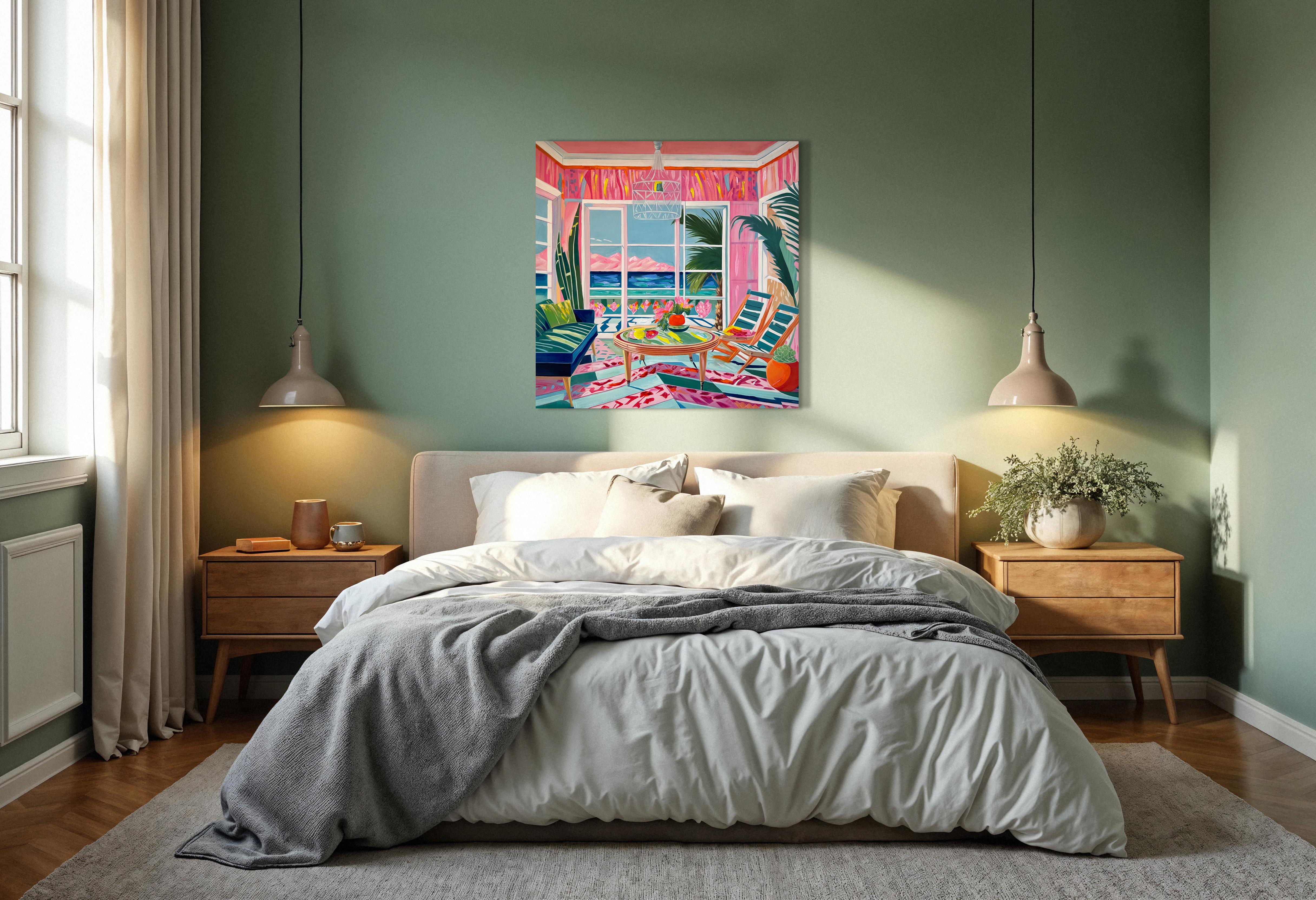 Wo Berge das Meer treffen - B.Schaumann Zeitgenössische Architekturmalerei im Angebot 6