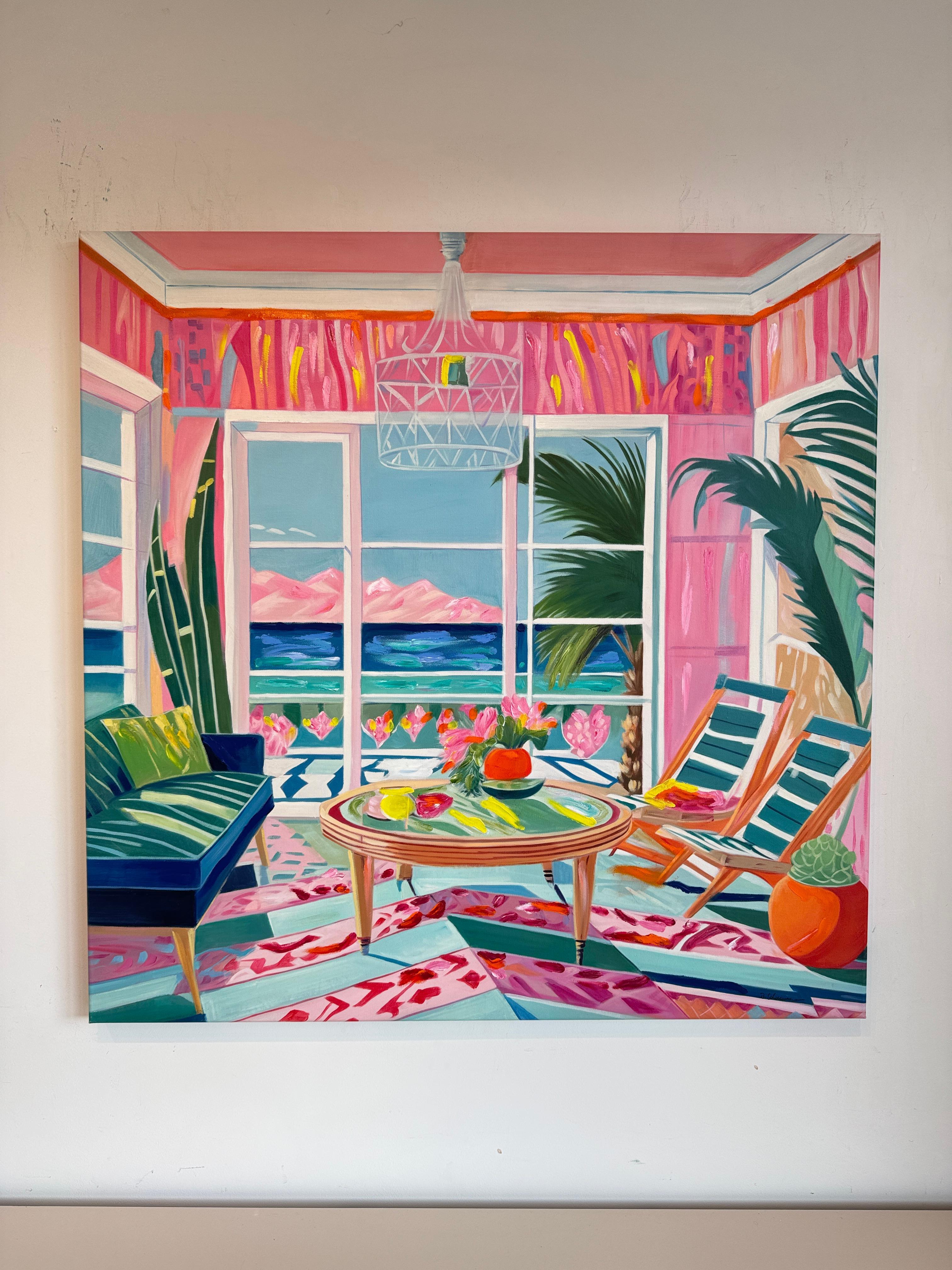 Wo Berge das Meer treffen - B.Schaumann Zeitgenössische Architekturmalerei im Angebot 2