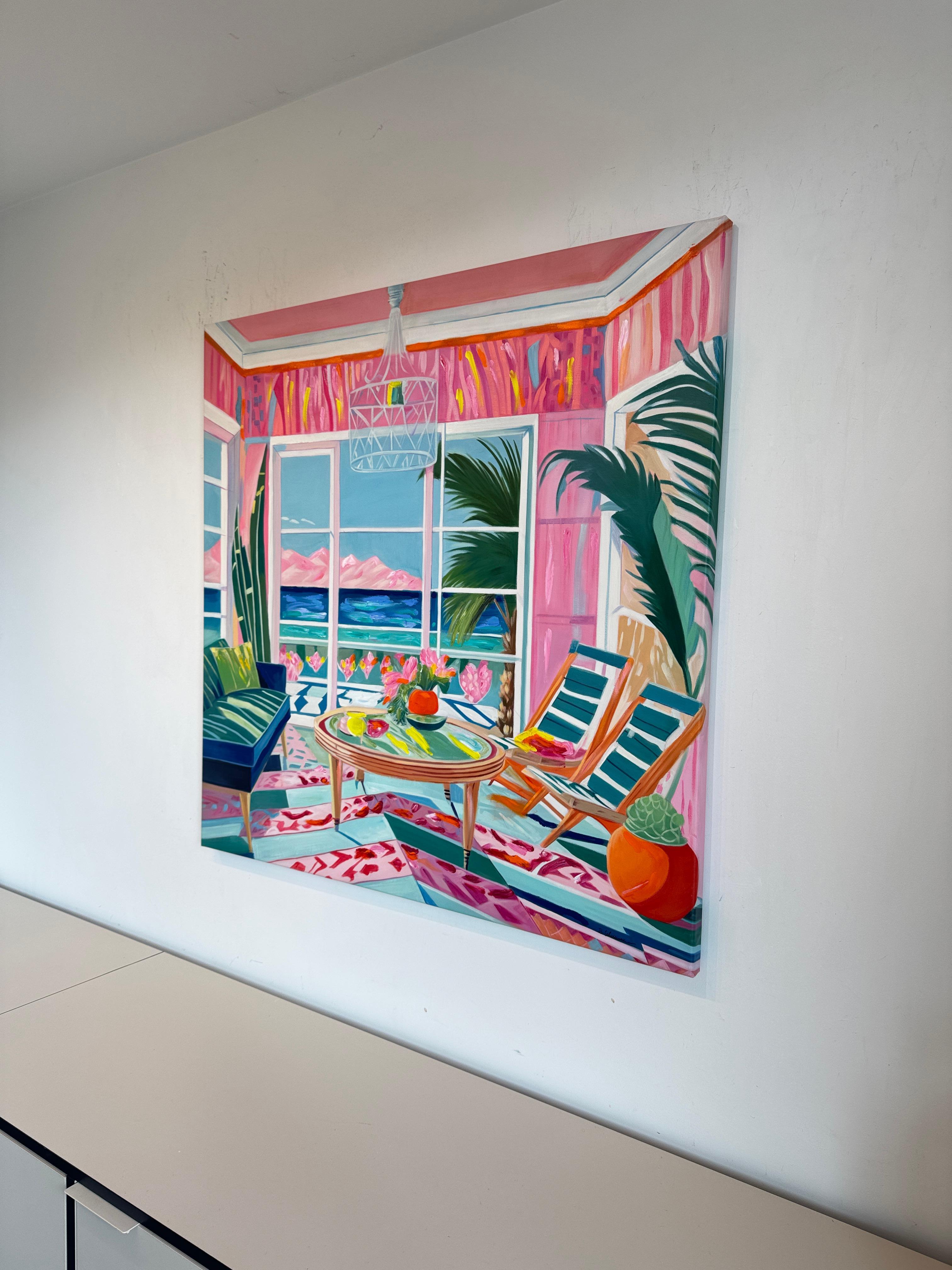 Wo Berge das Meer treffen - B.Schaumann Zeitgenössische Architekturmalerei im Angebot 4