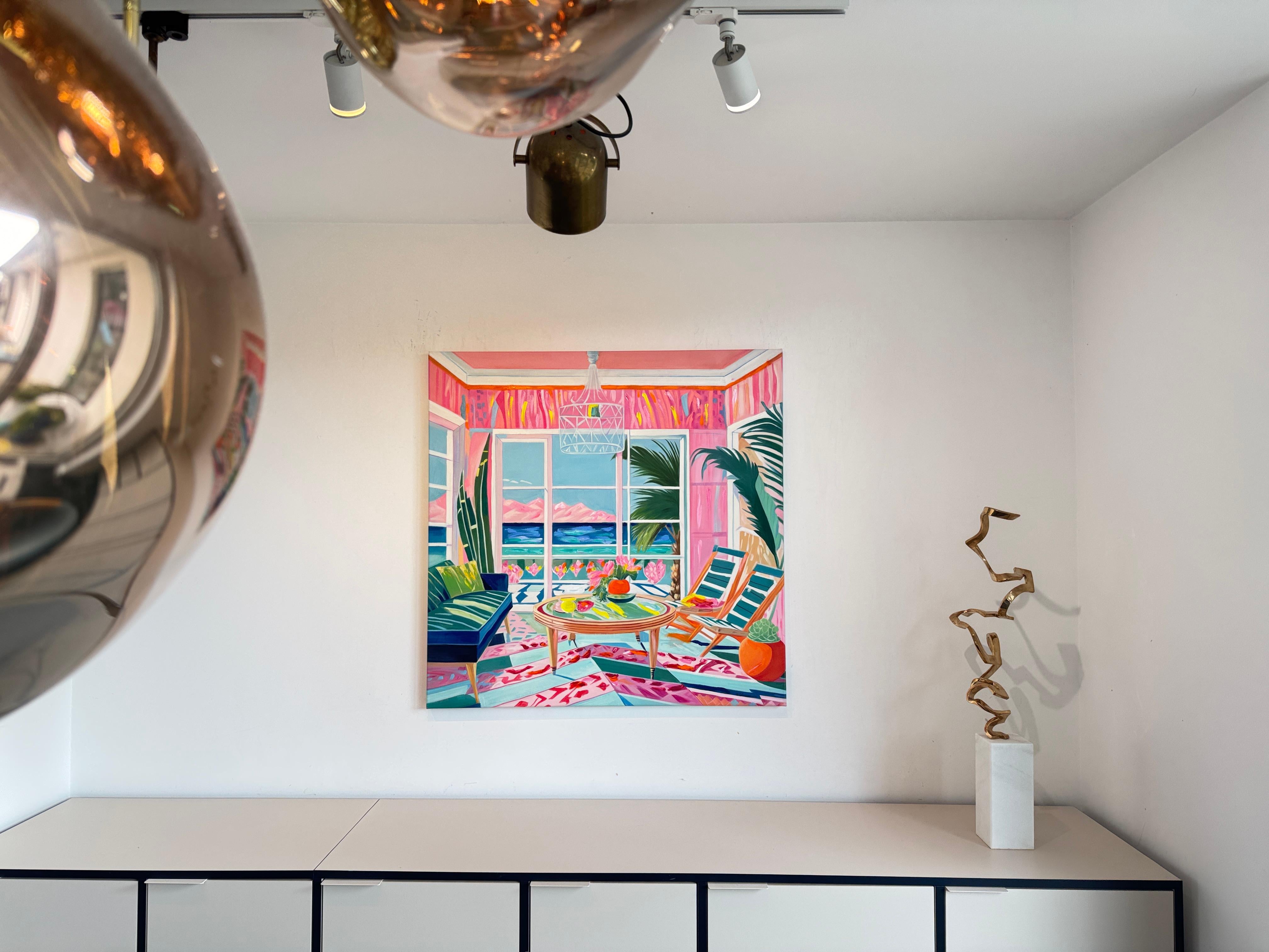 Wo Berge das Meer treffen - B.Schaumann Zeitgenössische Architekturmalerei im Angebot 5