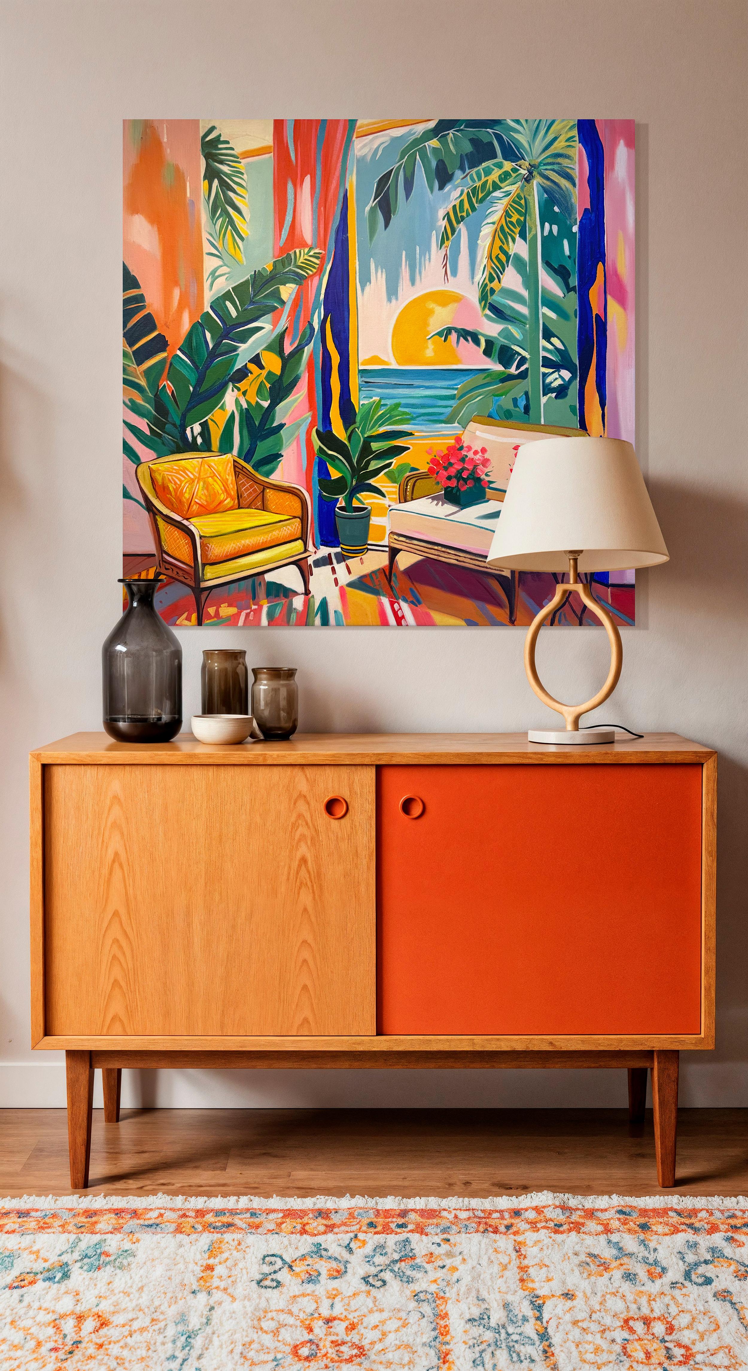 Barber Schaumann is a contemporary artist known for her vibrant, abstract interpretations of the female form. Her work combines bold colors with modern, geometric shapes, blending elements of cubism and abstraction. Schaumann's pieces celebrate the