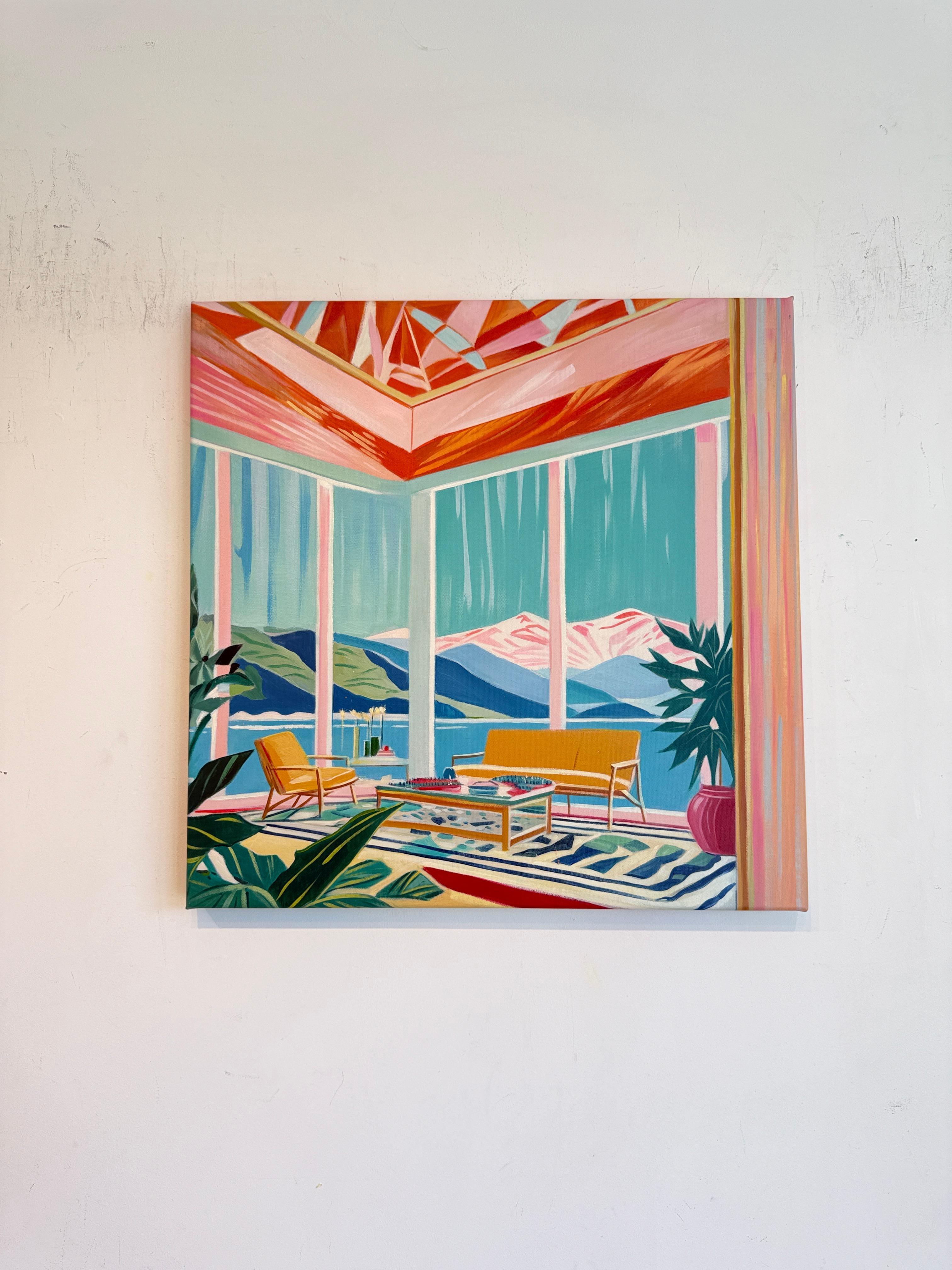 Where the Ocean Waits for You - B.Schaumann - Contemporary Interior oil Painting For Sale 8