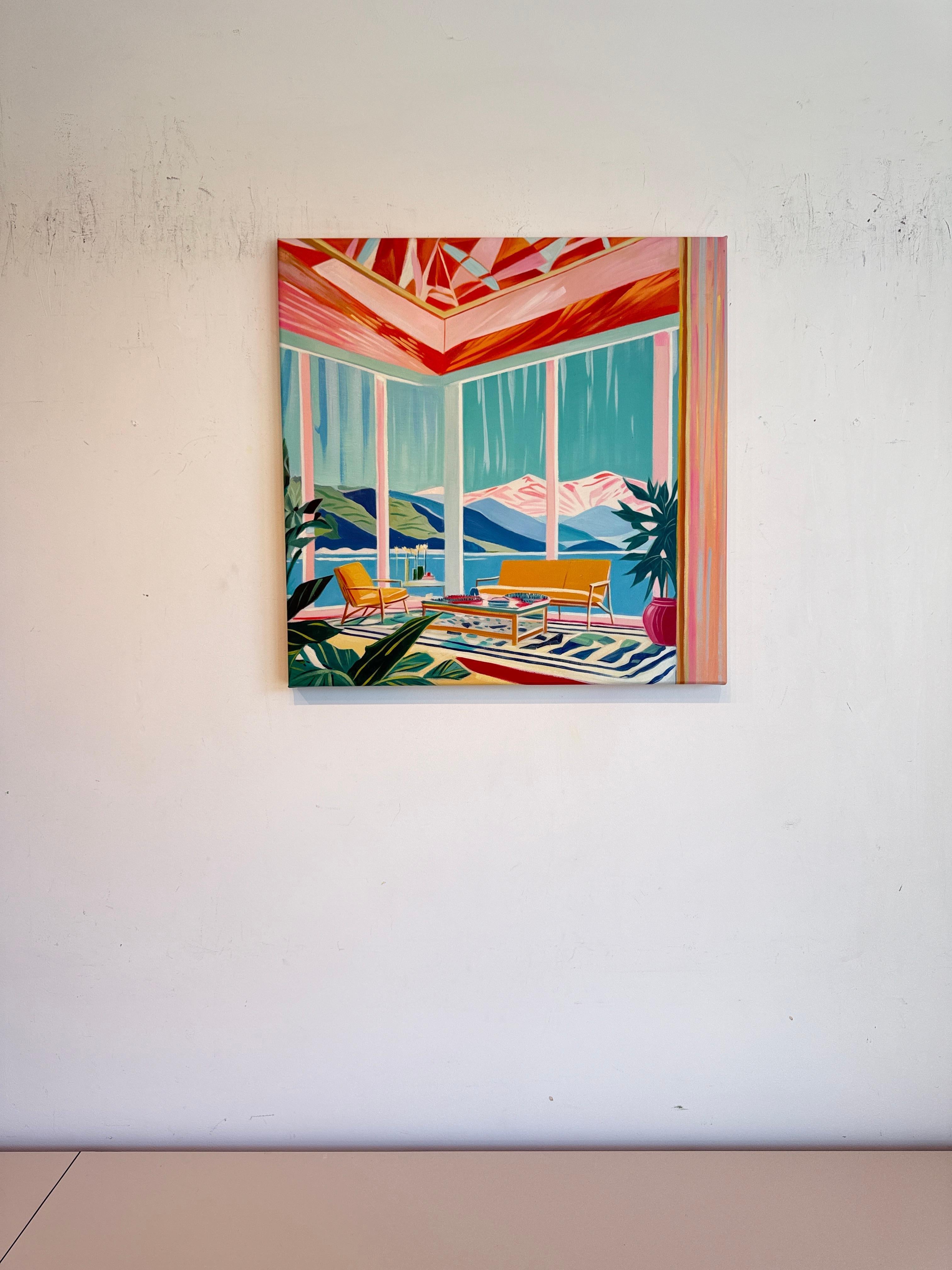 Where the Ocean Waits for You - B.Schaumann - Contemporary Interior oil Painting For Sale 11