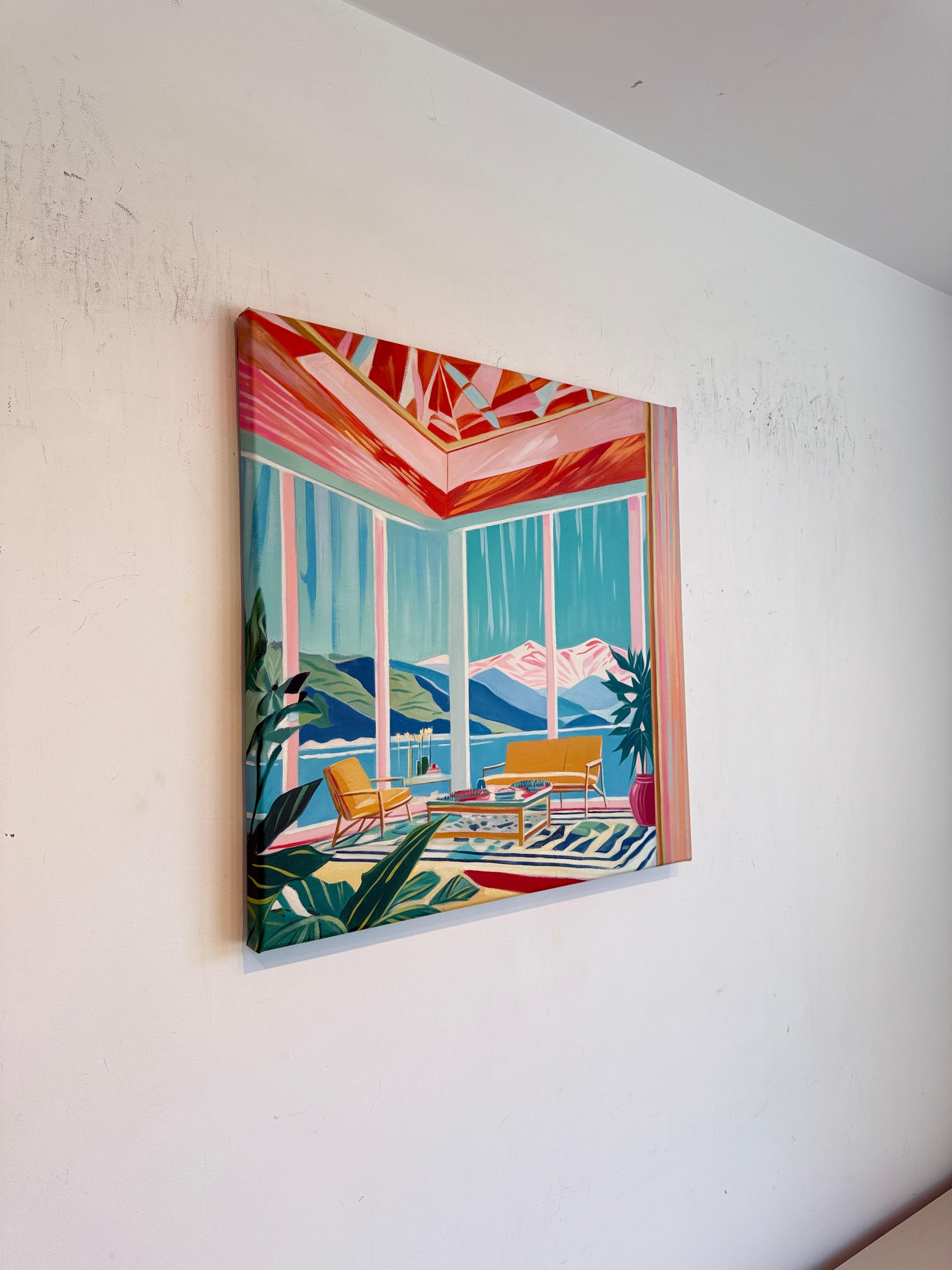 Where the Ocean Waits for You - B.Schaumann - Contemporary Interior oil Painting For Sale 4