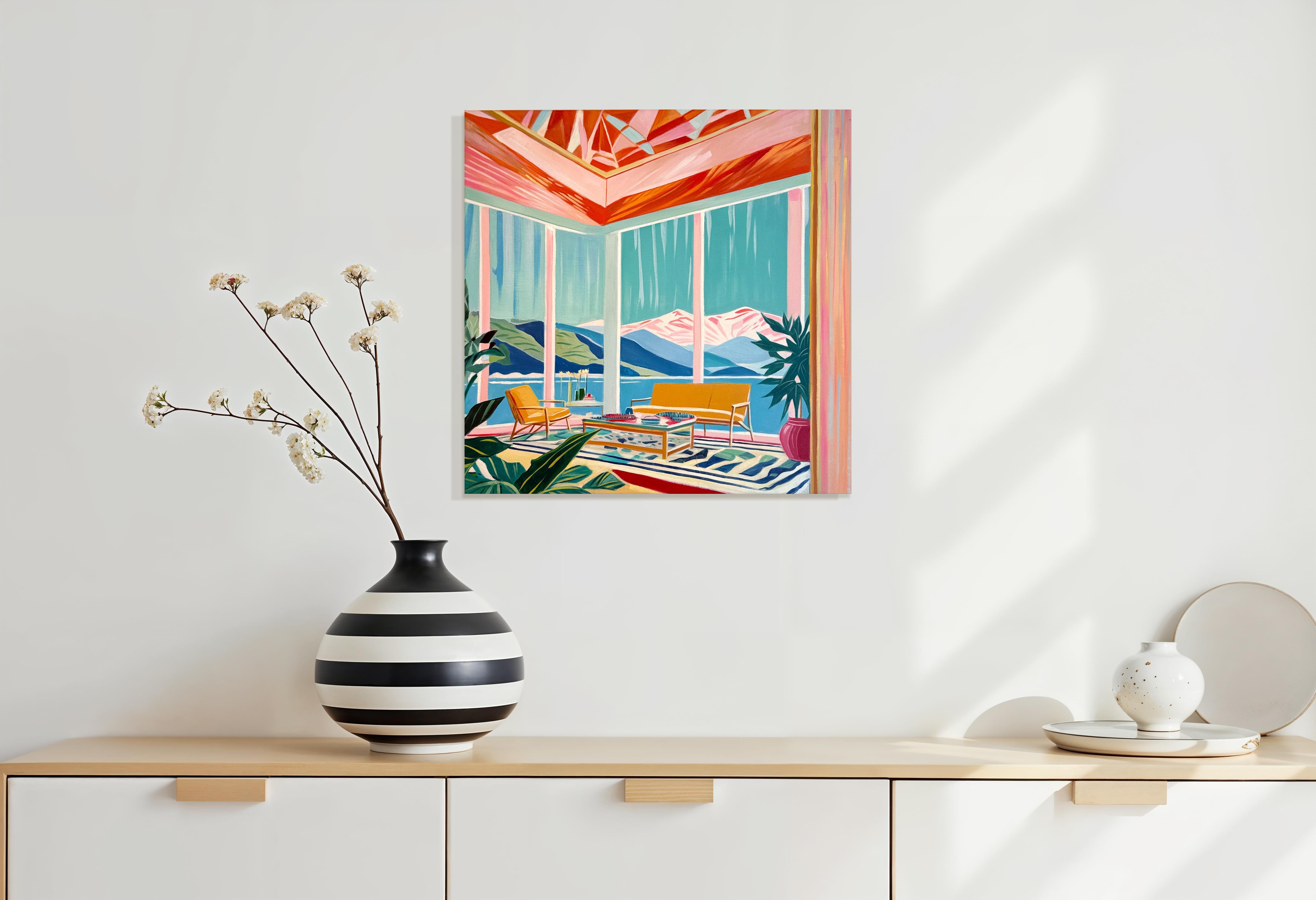 Where the Ocean Waits for You - B.Schaumann - Contemporary Interior oil Painting For Sale 5