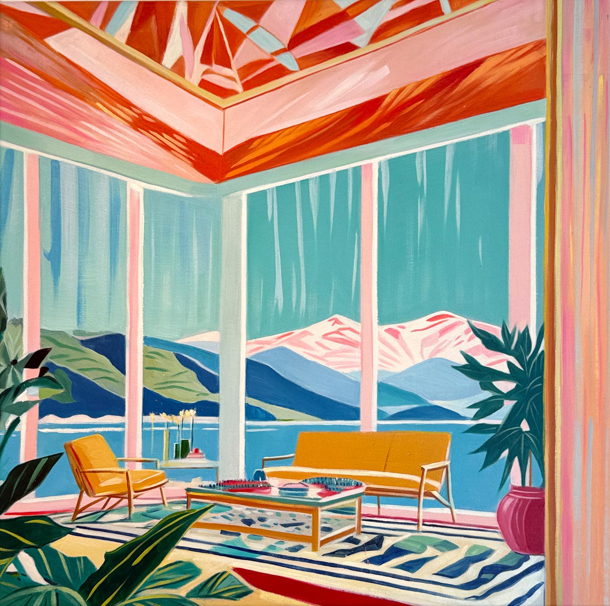 Barbara Schaumann Abstract Painting - Where the Ocean Waits for You - B.Schaumann - Contemporary Interior oil Painting