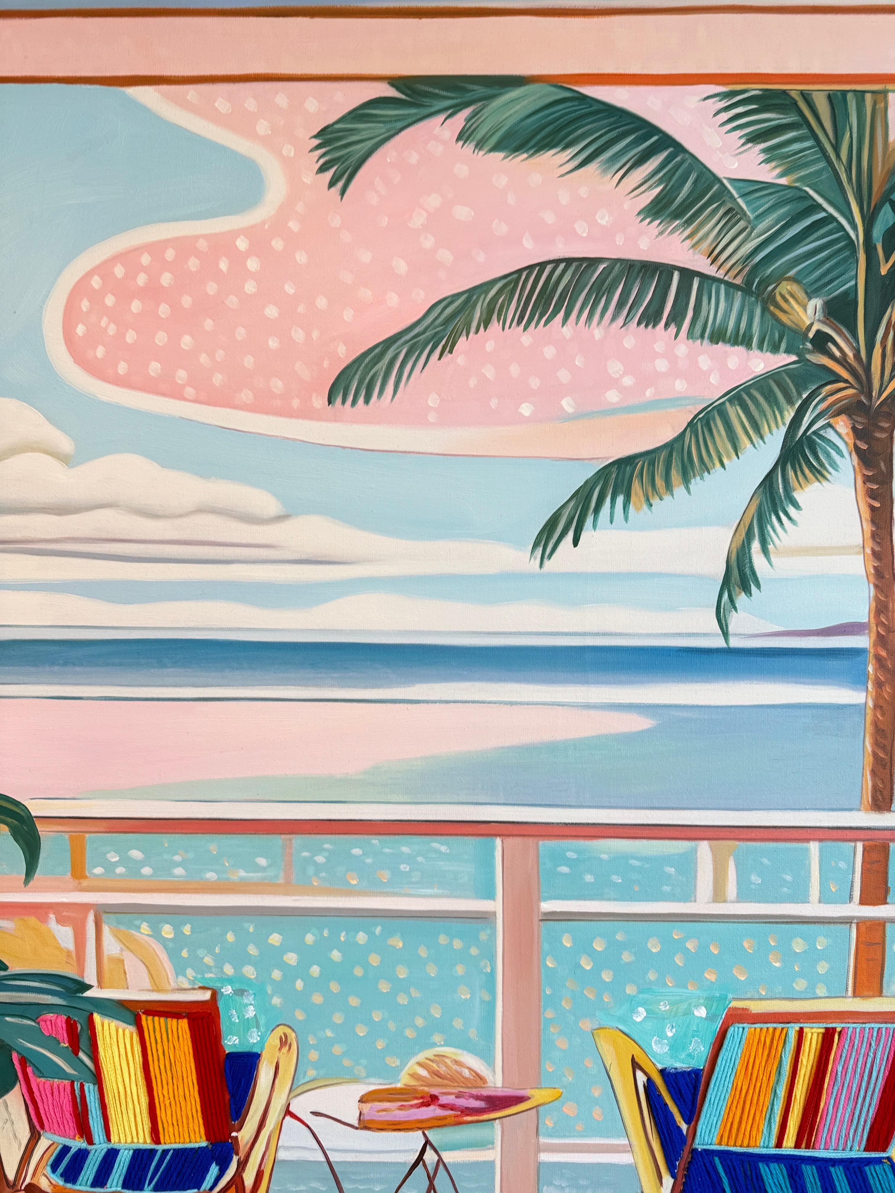 Là où le soleil embrasse la mer - I. A. B. - Peinture de danseurs contemporains en vente 5