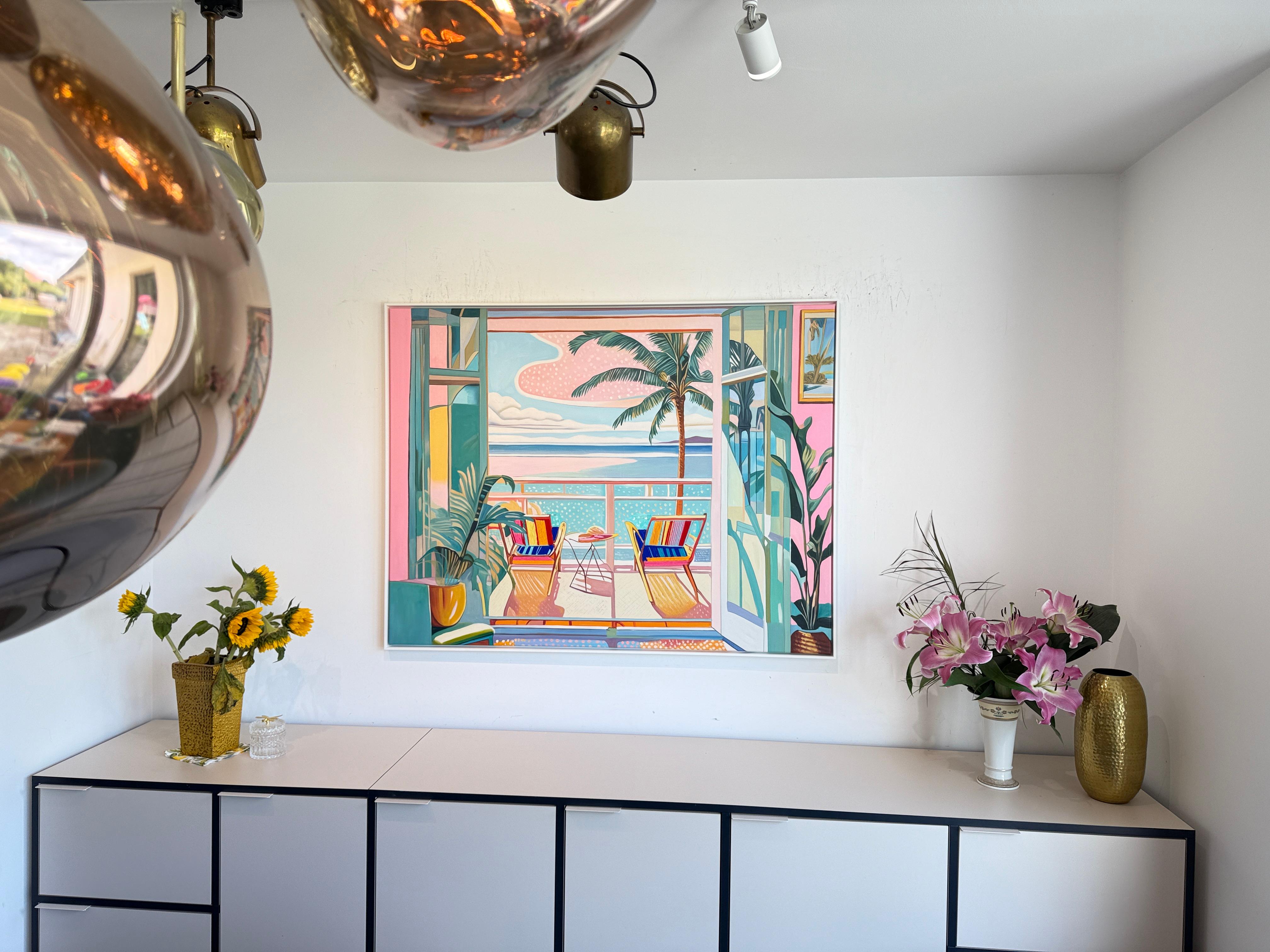 Là où le soleil embrasse la mer - I. A. B. - Peinture de danseurs contemporains en vente 1