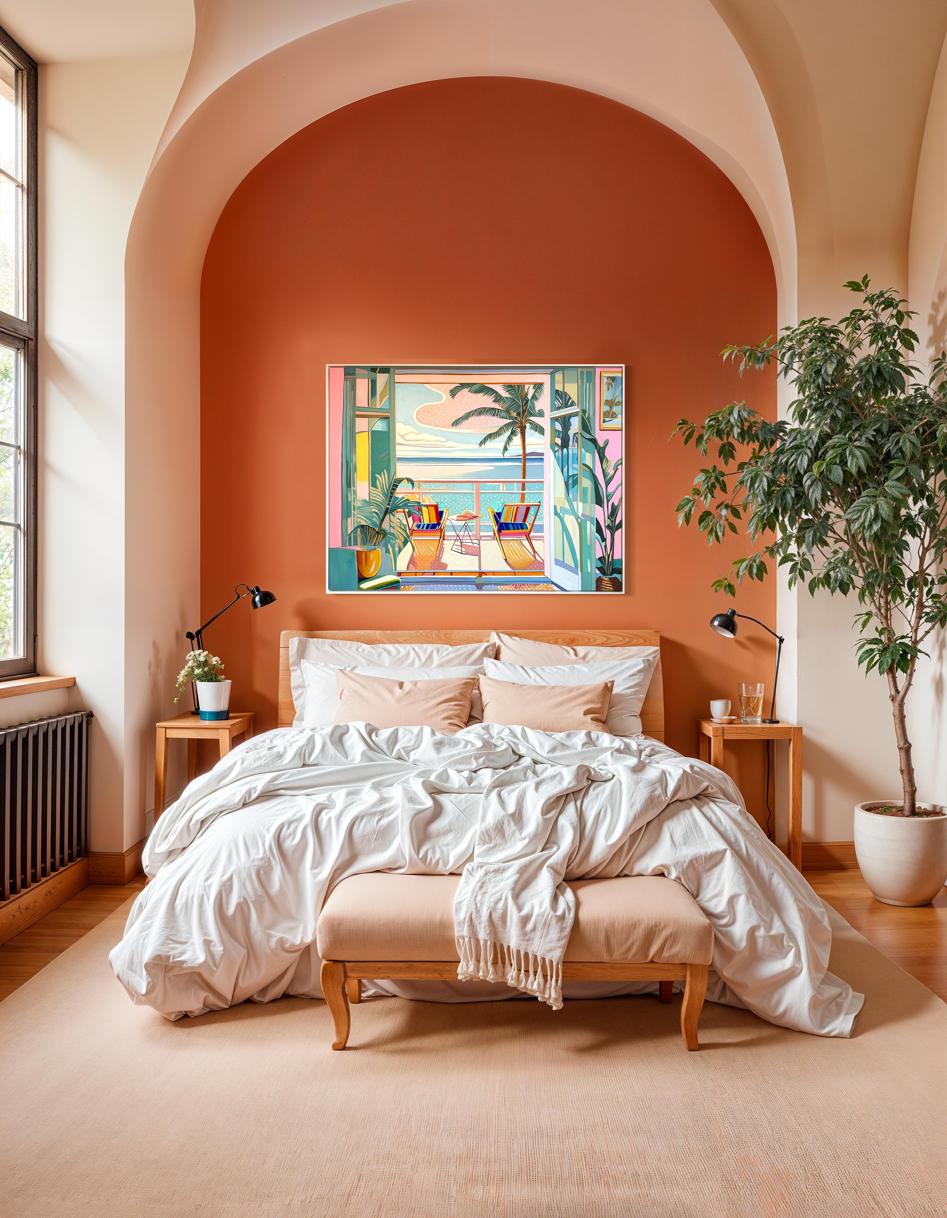 Là où le soleil embrasse la mer - I. A. B. - Peinture de danseurs contemporains en vente 4