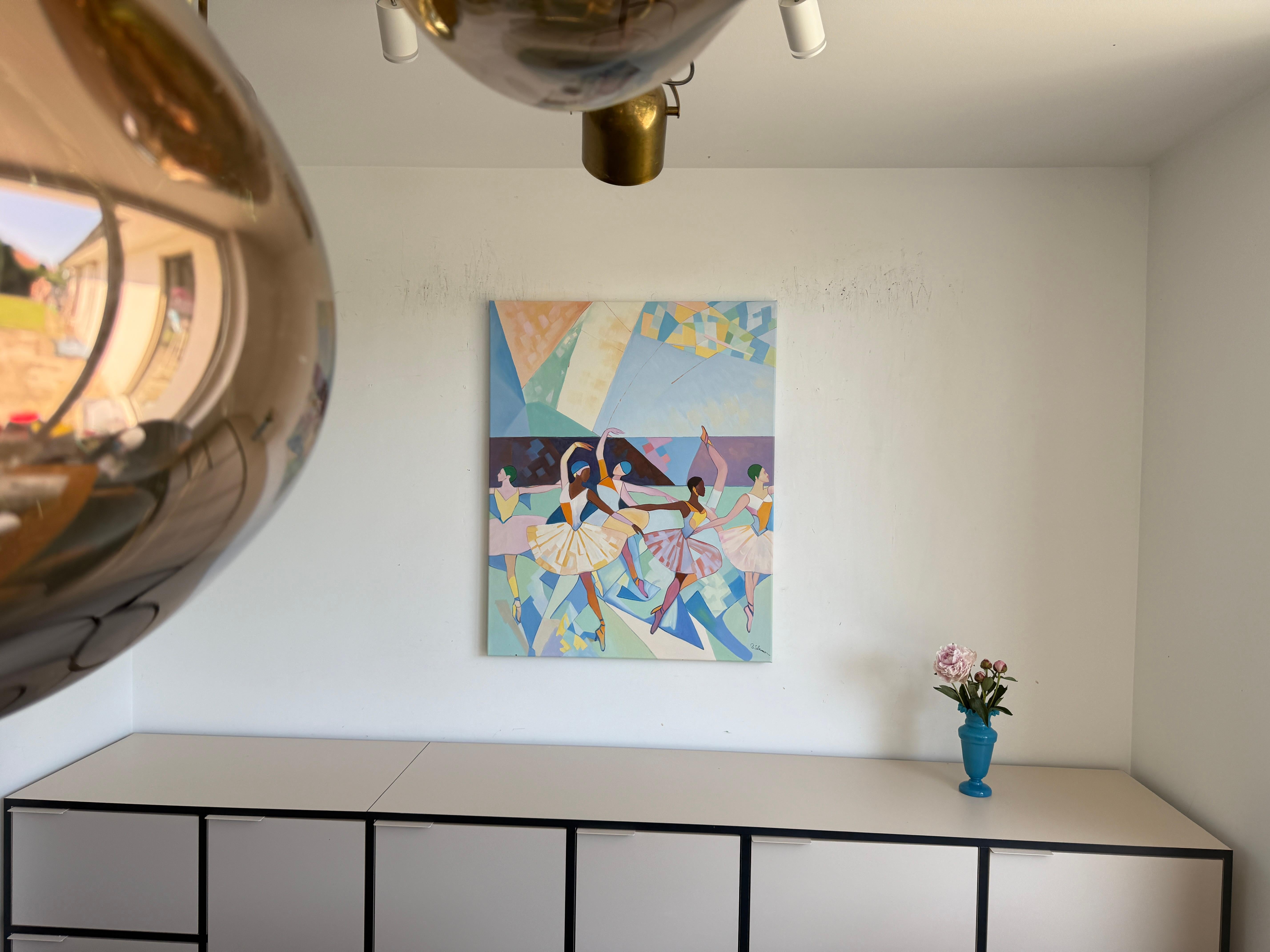 Whirling towards your heart - B.Schaumann - Contemporary Dancers Painting For Sale 11