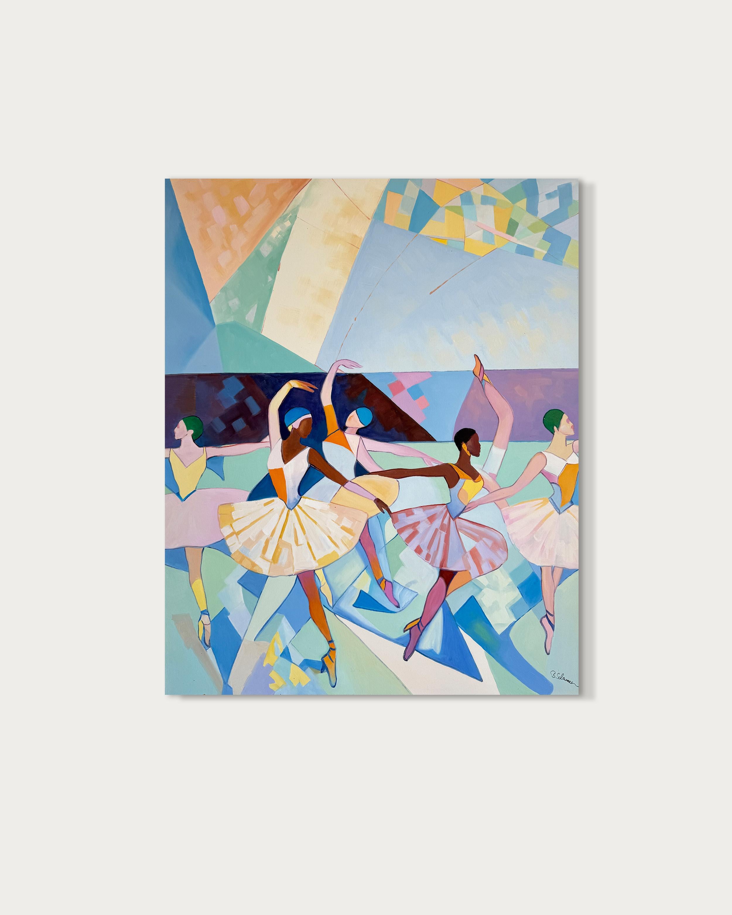 Whirling towards your heart - B.Schaumann - Contemporary Dancers Painting For Sale 14