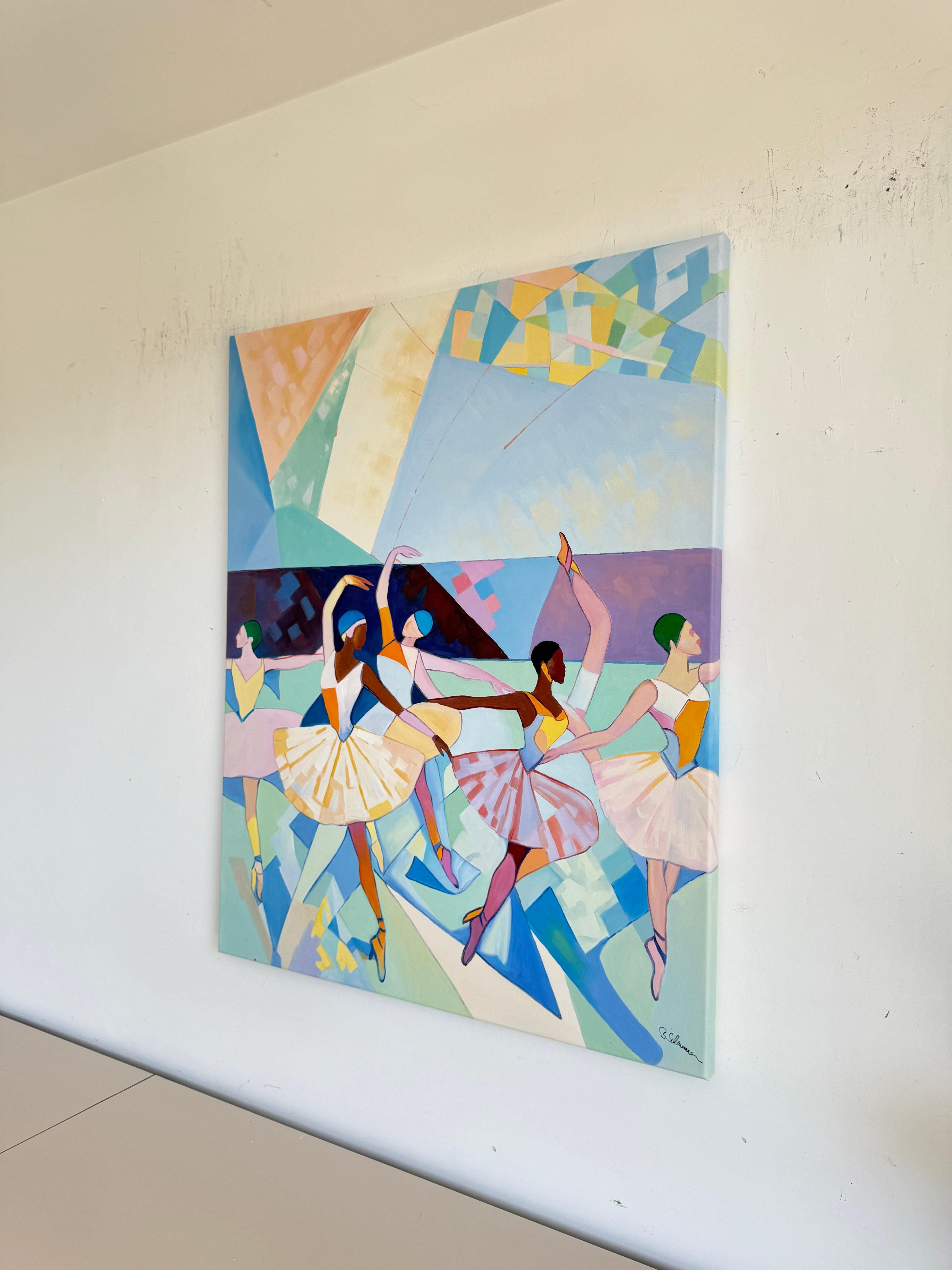 Barber Schaumann is a contemporary artist known for her vibrant, abstract interpretations of the female form. Her work combines bold colors with modern, geometric shapes, blending elements of cubism and abstraction. Schaumann's pieces celebrate the