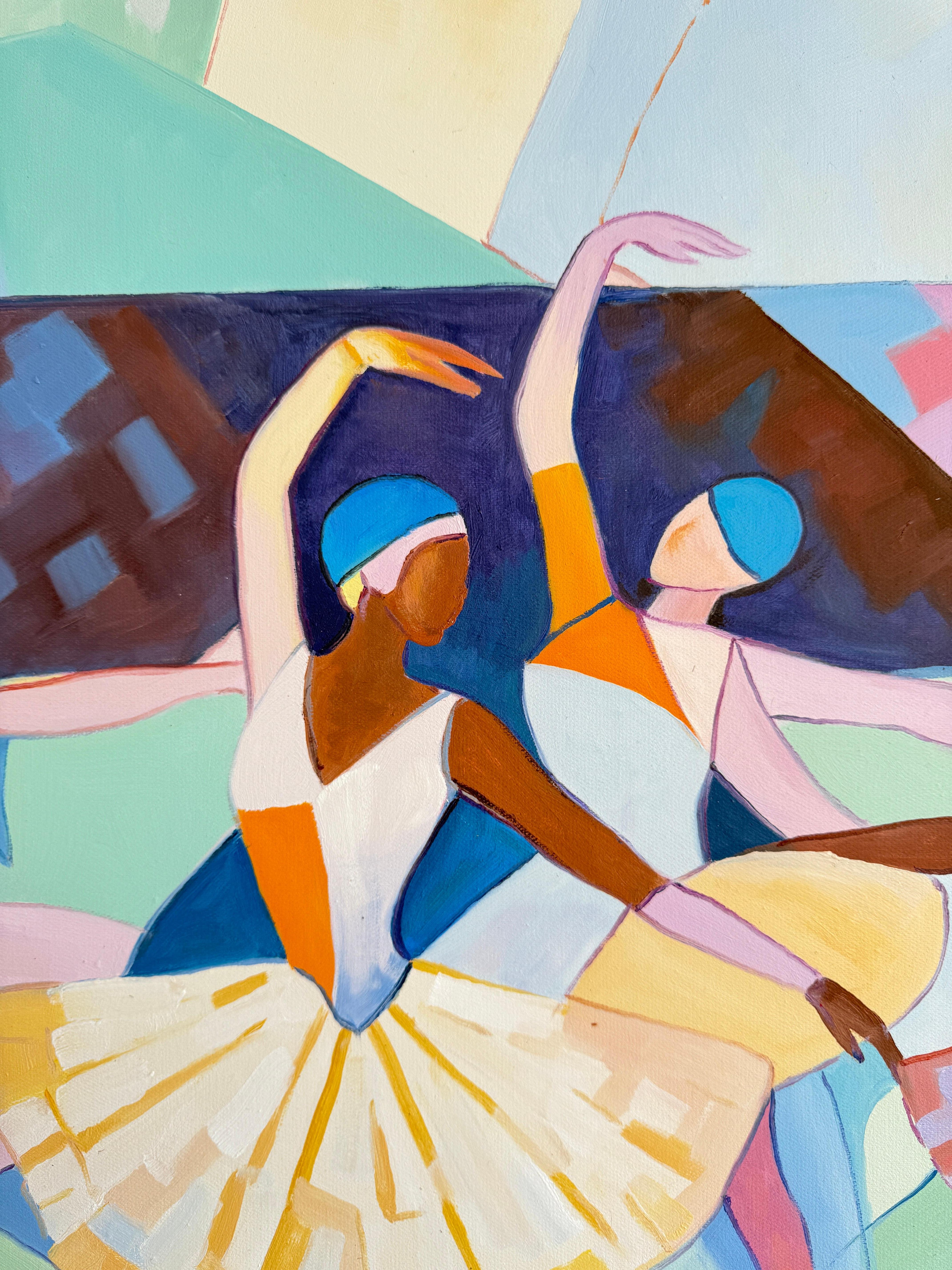 Whirling towards your heart - B.Schaumann - Contemporary Dancers Painting For Sale 2