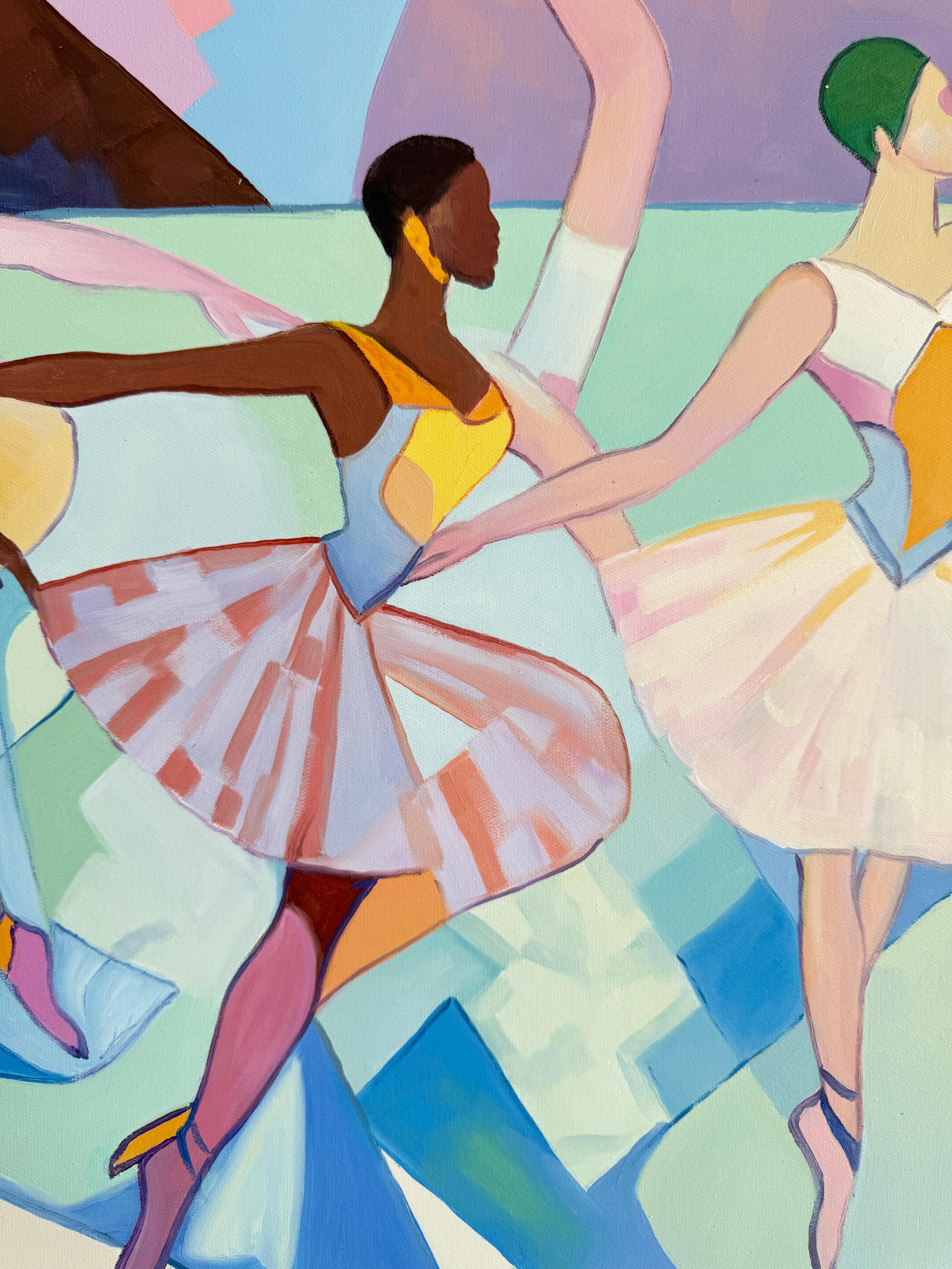 Whirling towards your heart - B.Schaumann - Contemporary Dancers Painting For Sale 3