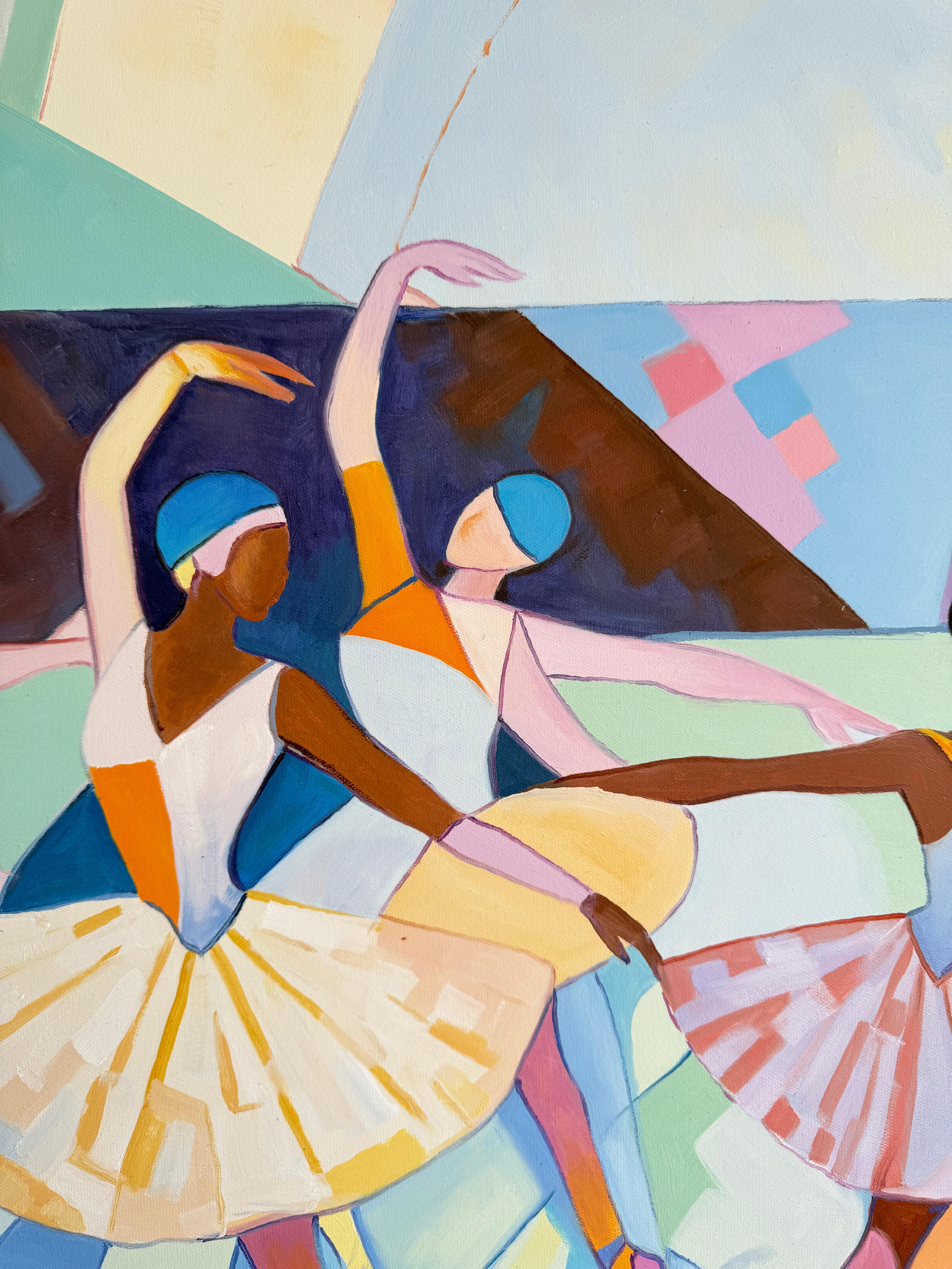 Whirling towards your heart - B.Schaumann - Contemporary Dancers Painting For Sale 5