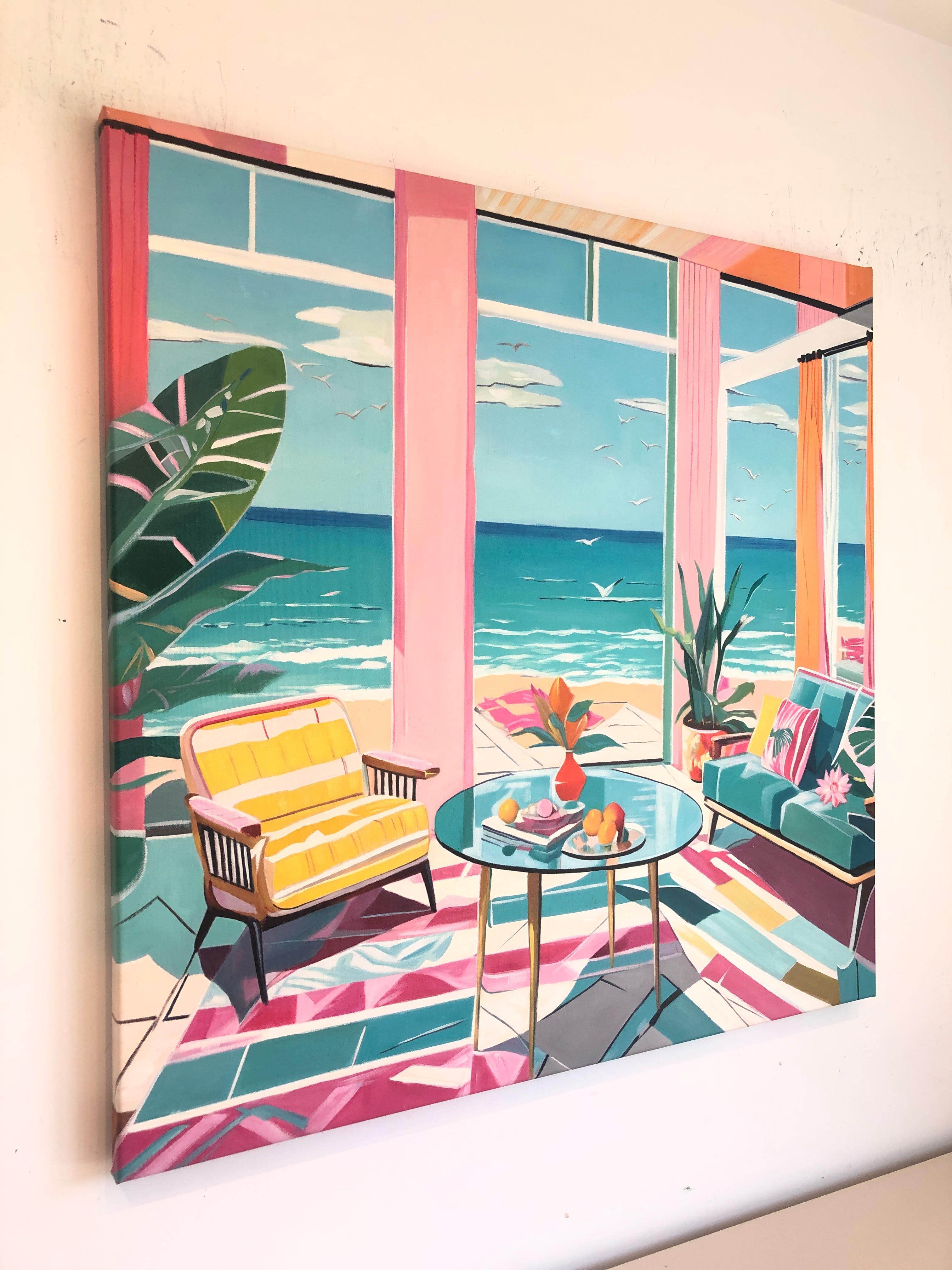 Geflüster zwischen Himmel und Meer - B.Schaumann - Zeitgenössische Architekturmalerei im Angebot 7