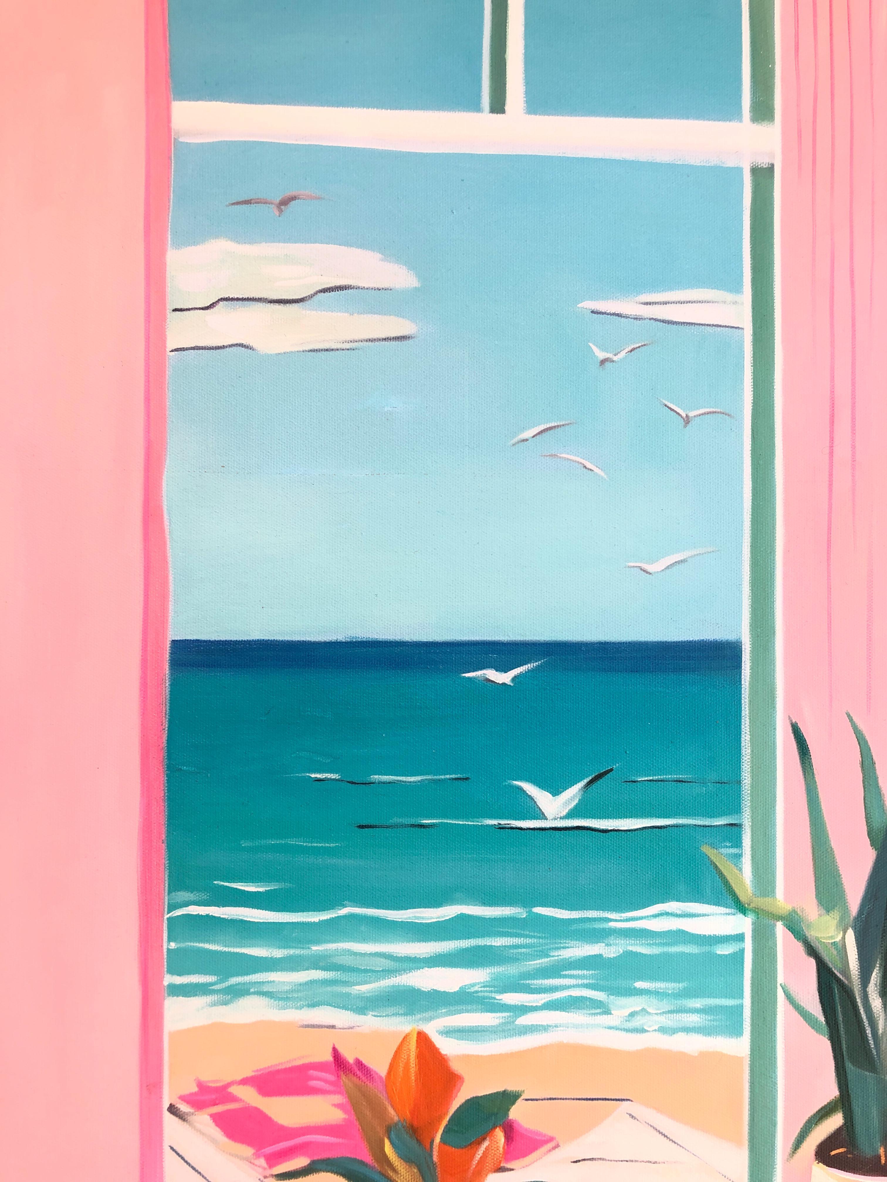 Geflüster zwischen Himmel und Meer - B.Schaumann - Zeitgenössische Architekturmalerei im Angebot 8