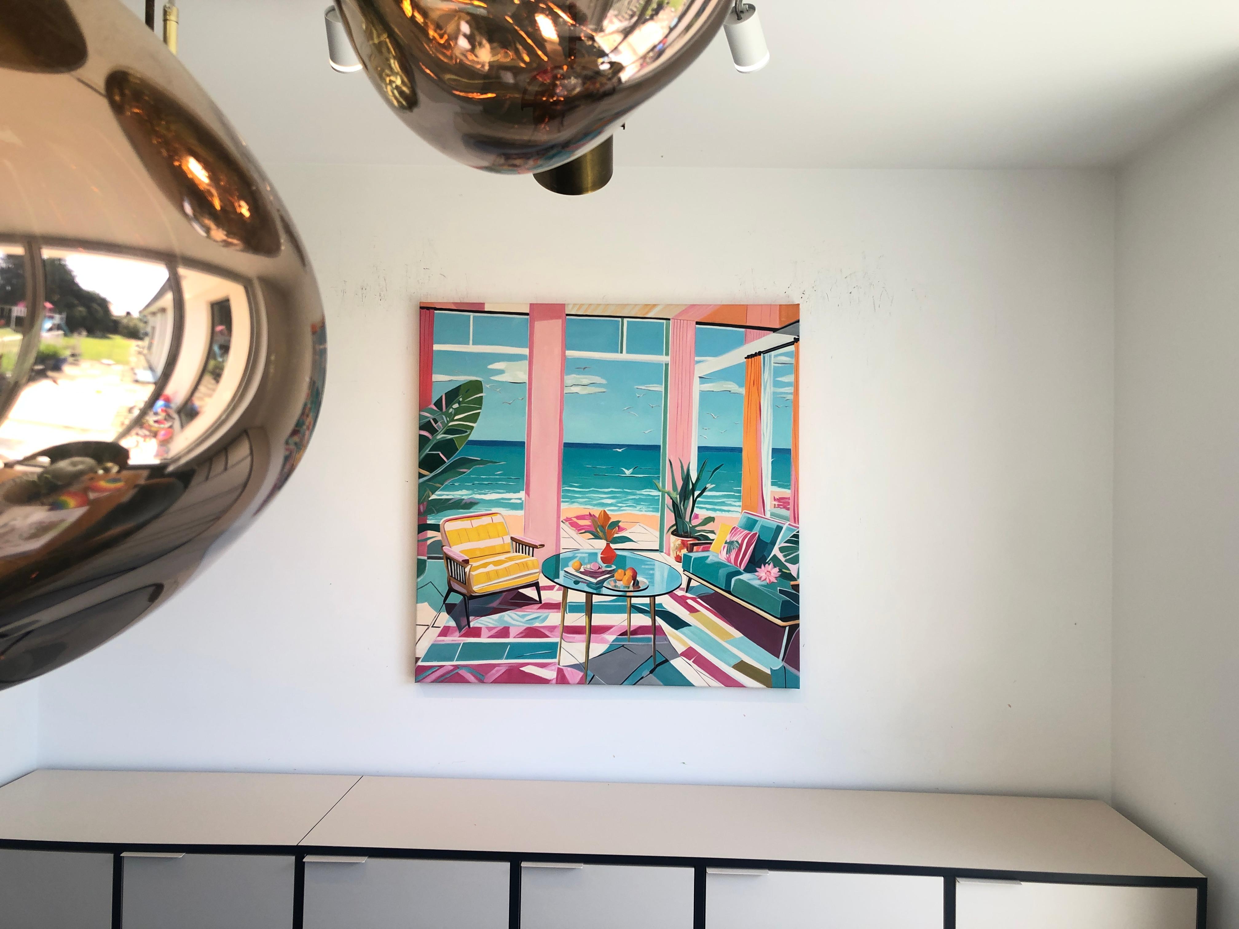 Geflüster zwischen Himmel und Meer - B.Schaumann - Zeitgenössische Architekturmalerei im Angebot 9