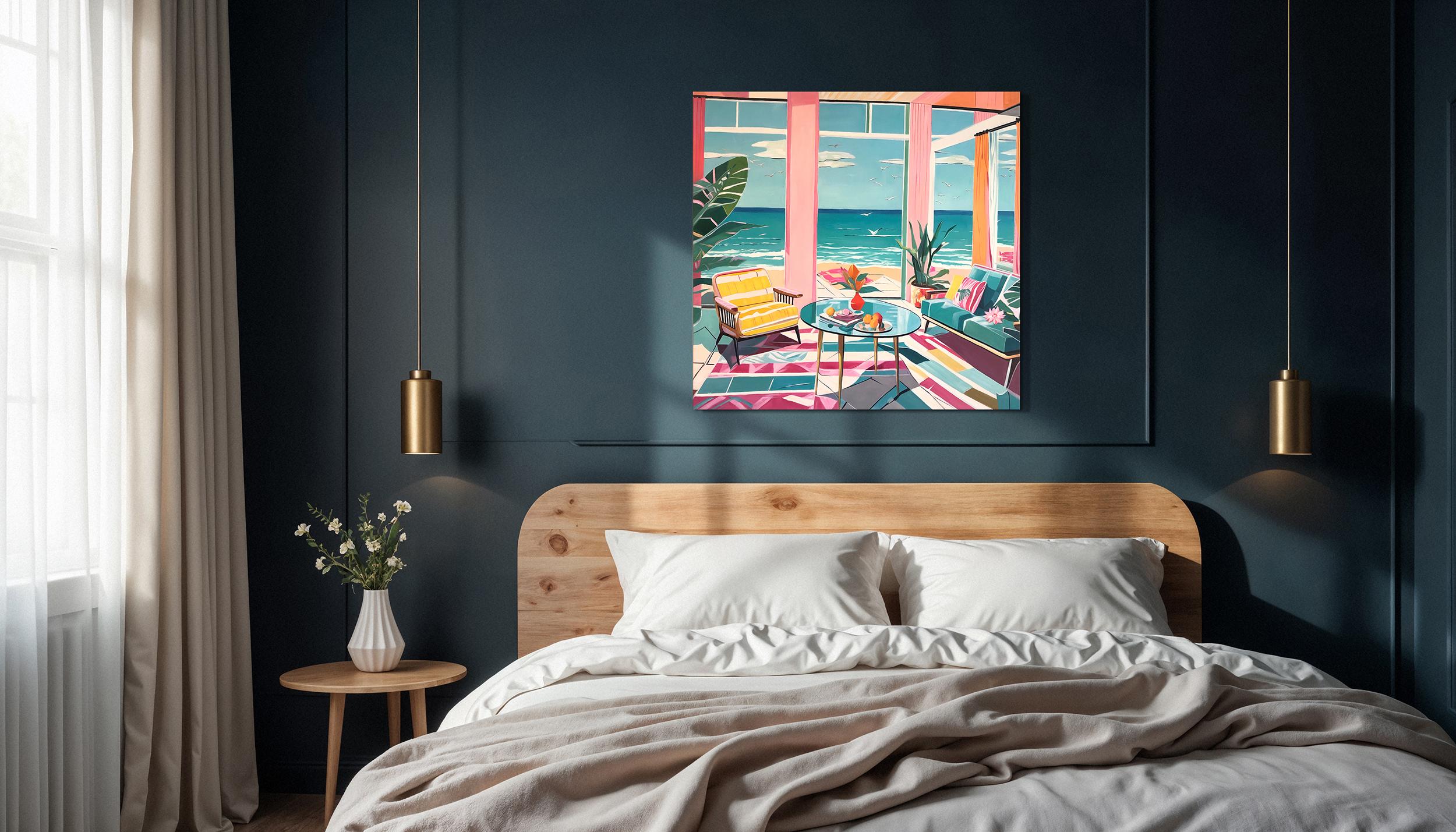 Geflüster zwischen Himmel und Meer - B.Schaumann - Zeitgenössische Architekturmalerei im Angebot 10