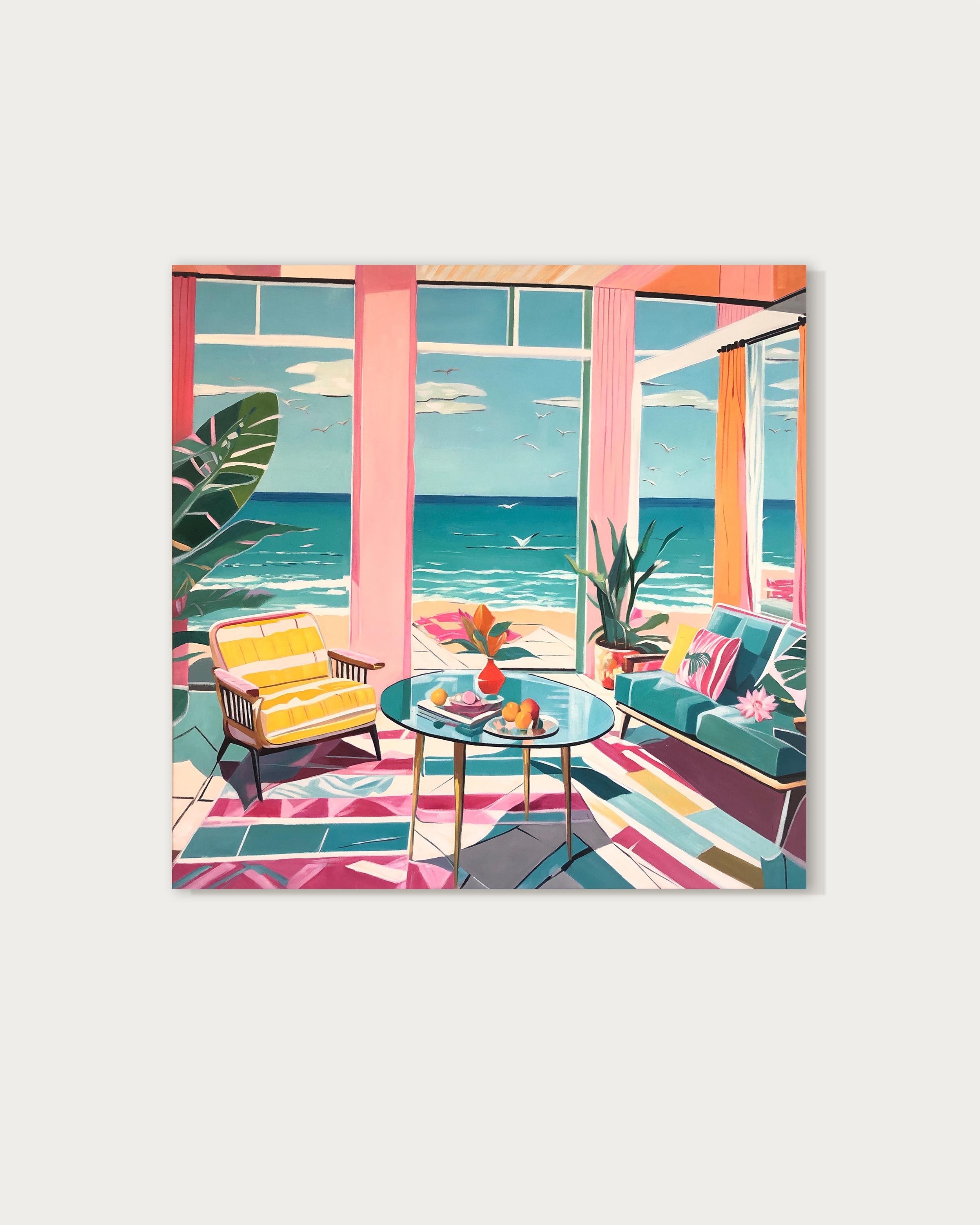 Geflüster zwischen Himmel und Meer - B.Schaumann - Zeitgenössische Architekturmalerei – Painting von Barbara Schaumann