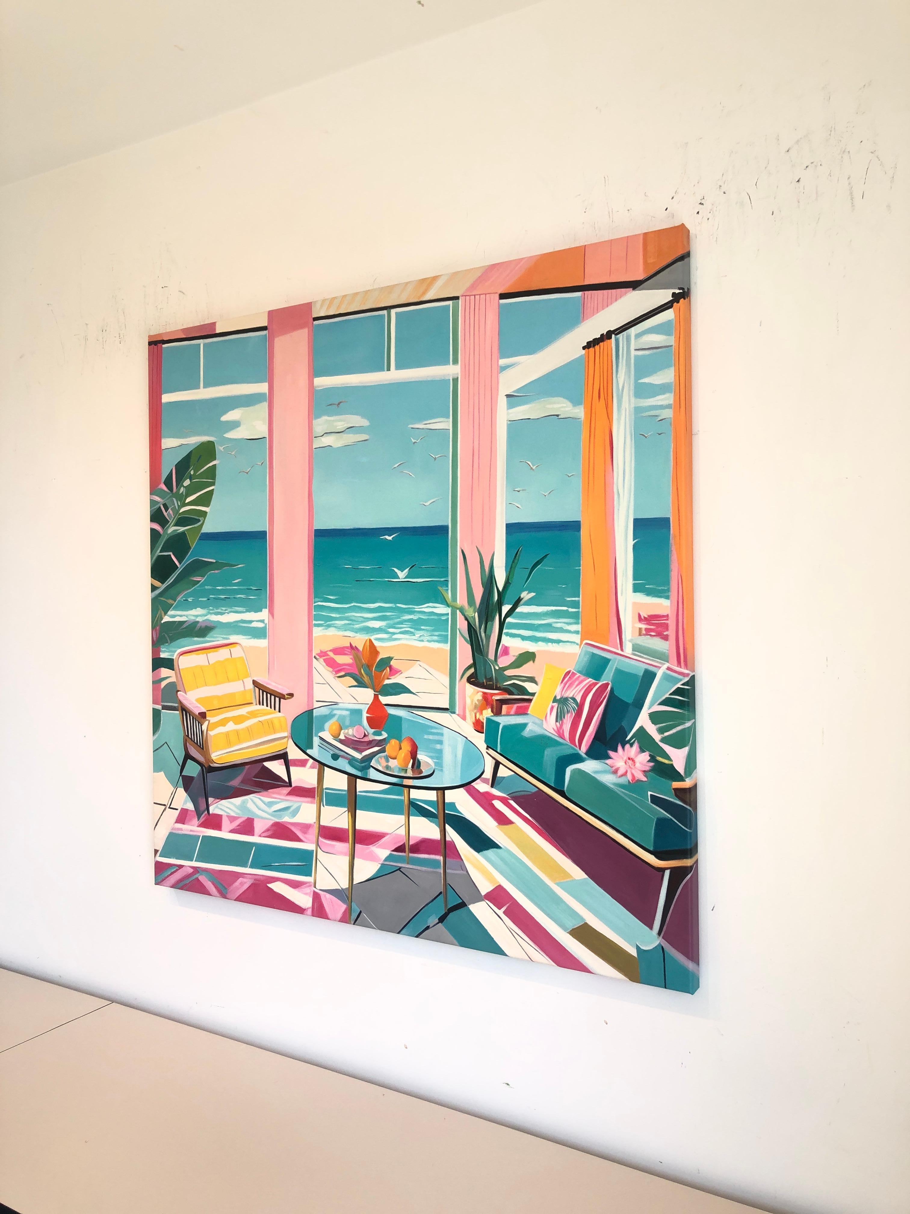 Geflüster zwischen Himmel und Meer - B.Schaumann - Zeitgenössische Architekturmalerei im Angebot 2