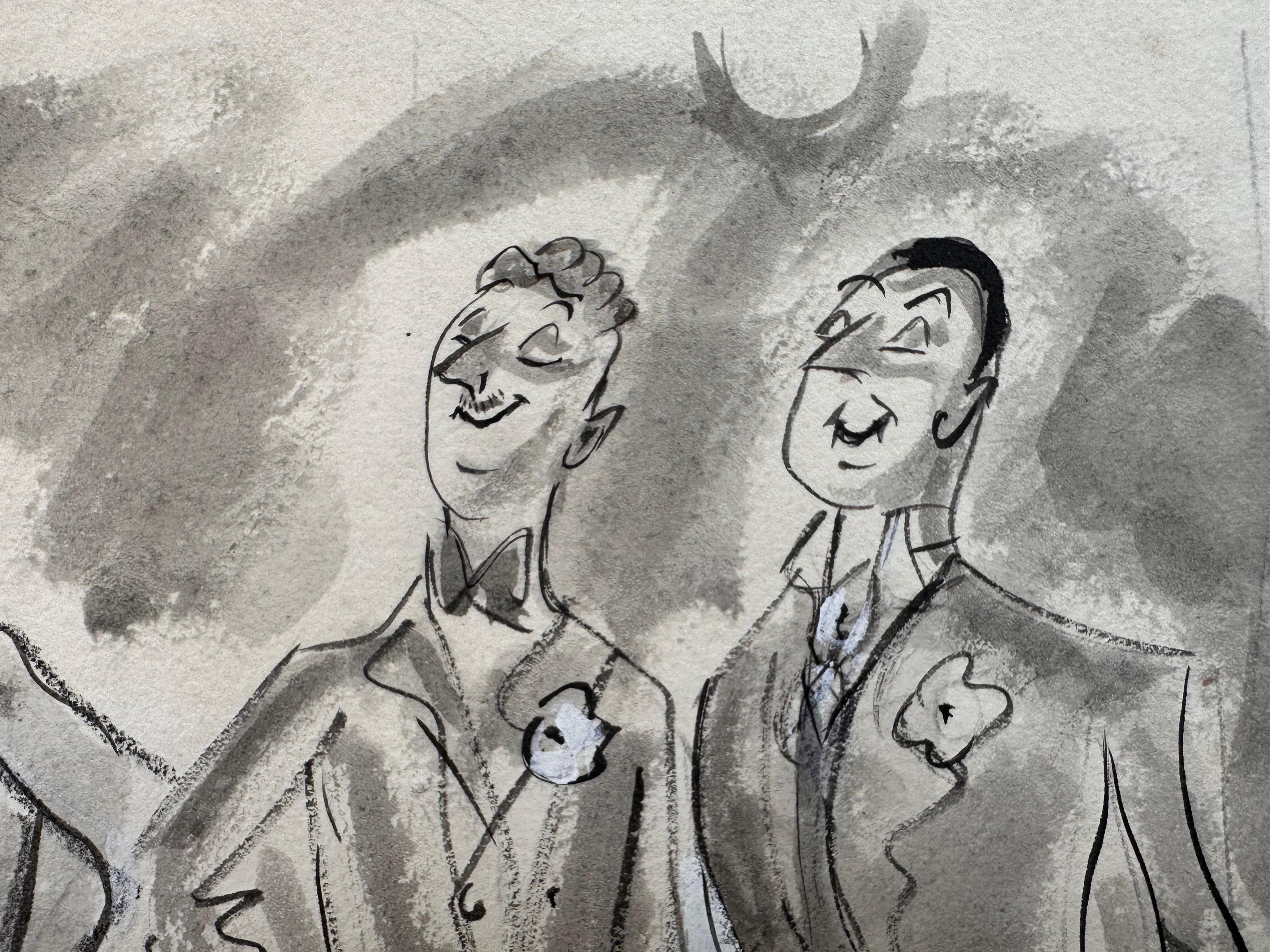 Barbara Shermund (1899-1978). Satirische Karikatur aus dem Kaufhaus Fancy, ca. 1930er Jahre.  Tusche, Aquarell und Gouache auf schwerem Illustrationspapier, Tafelgröße 19 x 15 Zoll. Signiert unten rechts. Sehr guter Zustand. Ungerahmt. 

Provenienz: