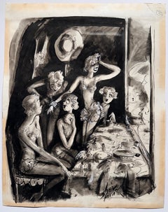 Vintage Life Magazine Art Deco Showgirls Cartoon