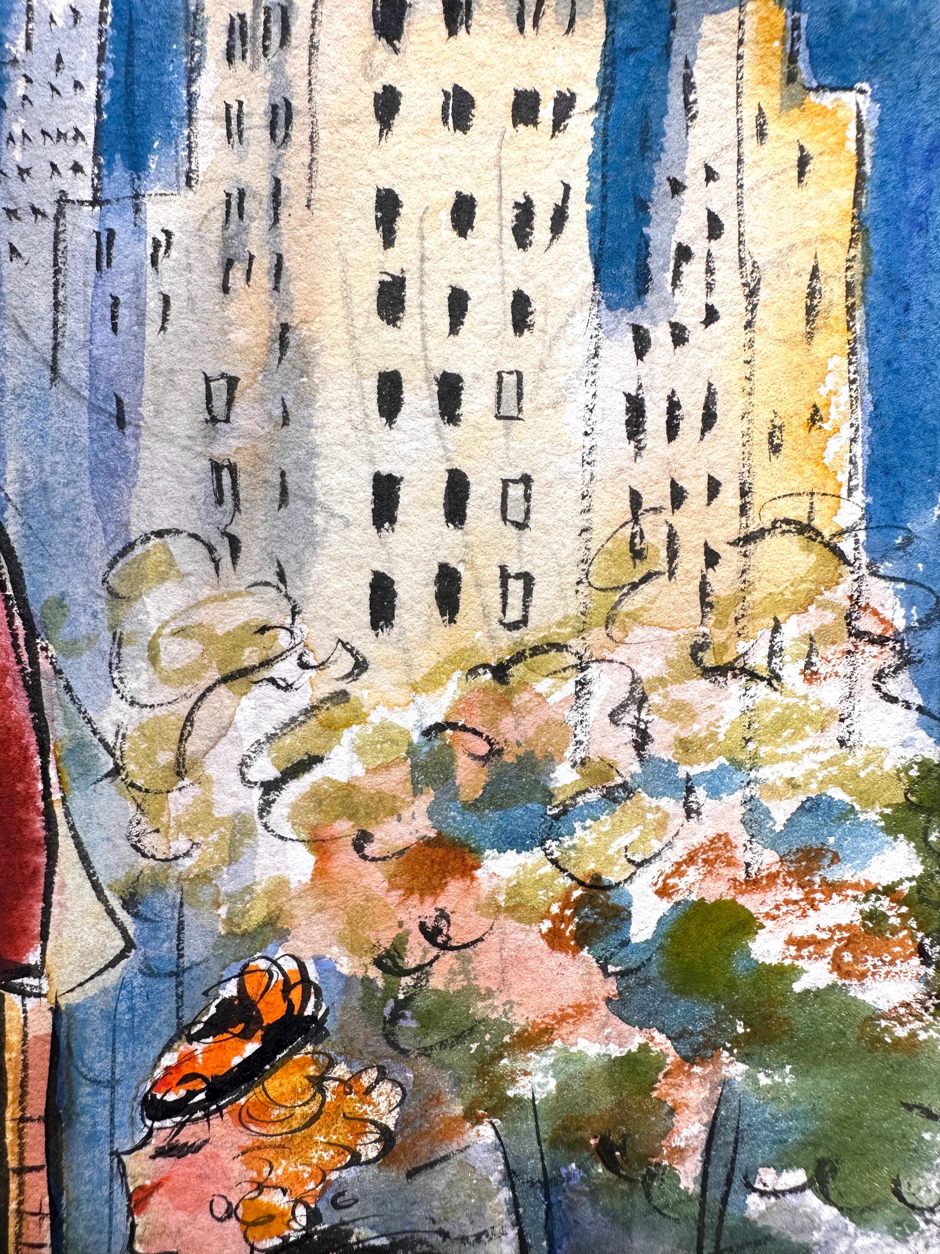 Barbara Shermund (1899-1978). Taverne sur le vert. Aquarelle et encre sur papier, 9 3/8 x 12 pouces. Non signée. Excellent état. 

Provenance : Ethel Maud Mott Herman, artiste (1883-1984), West Orange NJ.

L'échelle et la bande verticale orange à