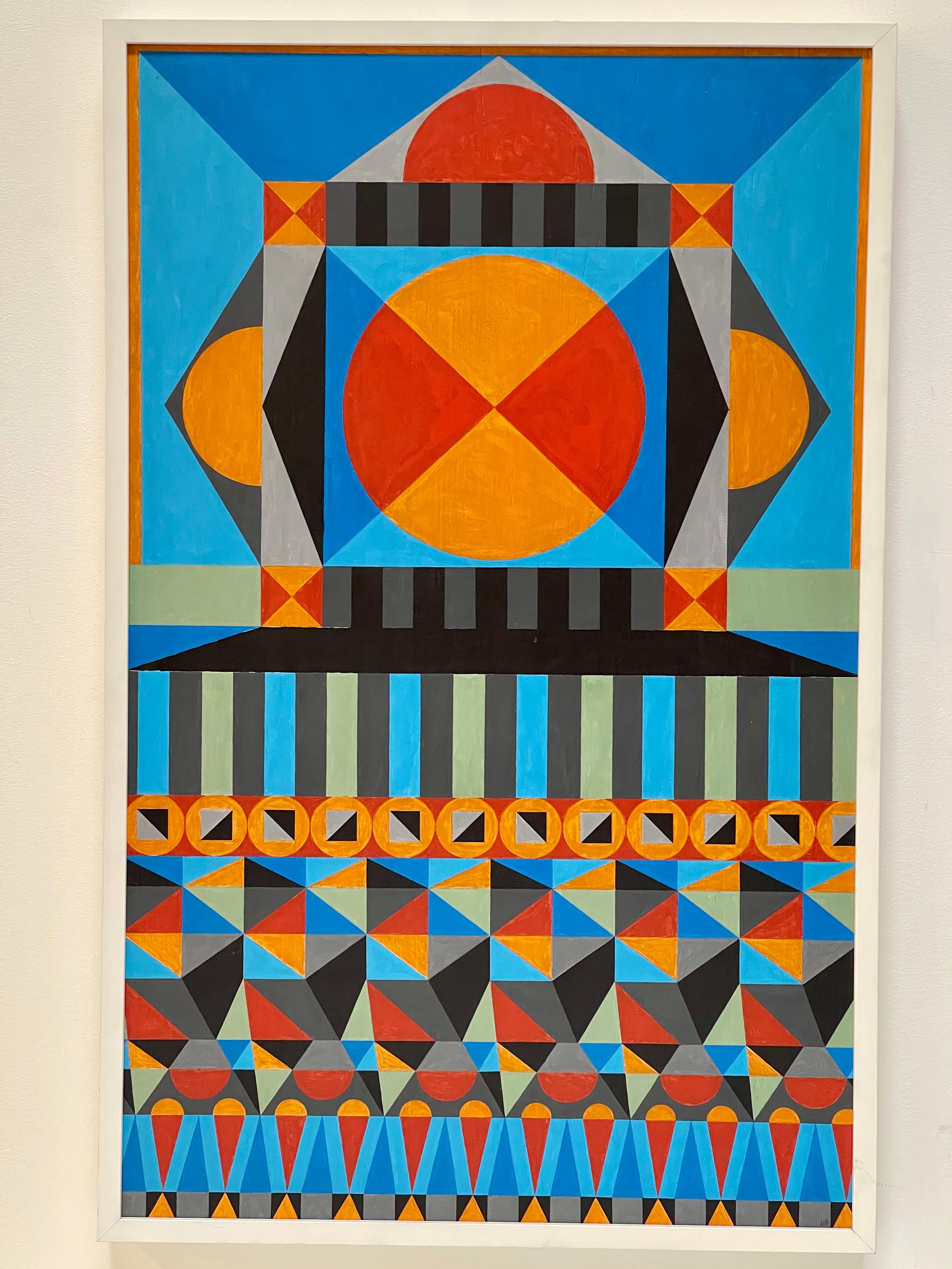 Gouache on board titled: Variations. Painted by Barbara Stonecipher (1921-2011) who studied at Cranbrook and later became a member of the San Francisco Artists Co-op and Marin Society of Artists. Signed and dated, 1960.
Illustrated 