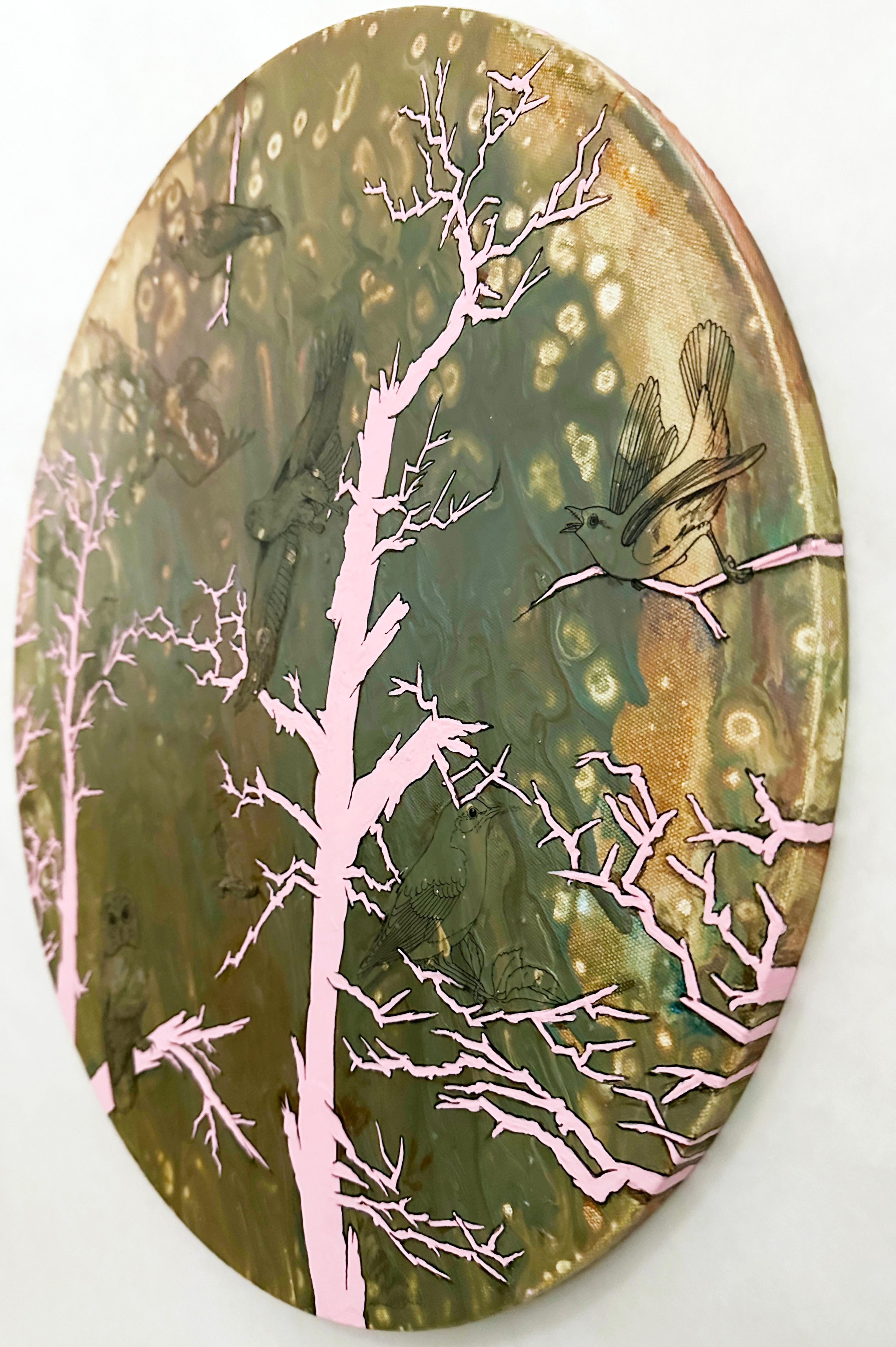 Acrylic, Flashe and collage on canvas 

Barbara Strasen manipulates memories by finding the malleable moments of perception. In the “S” series, a figure appears in each painting. Yet, it is only a silhouette, blending into the architecture and