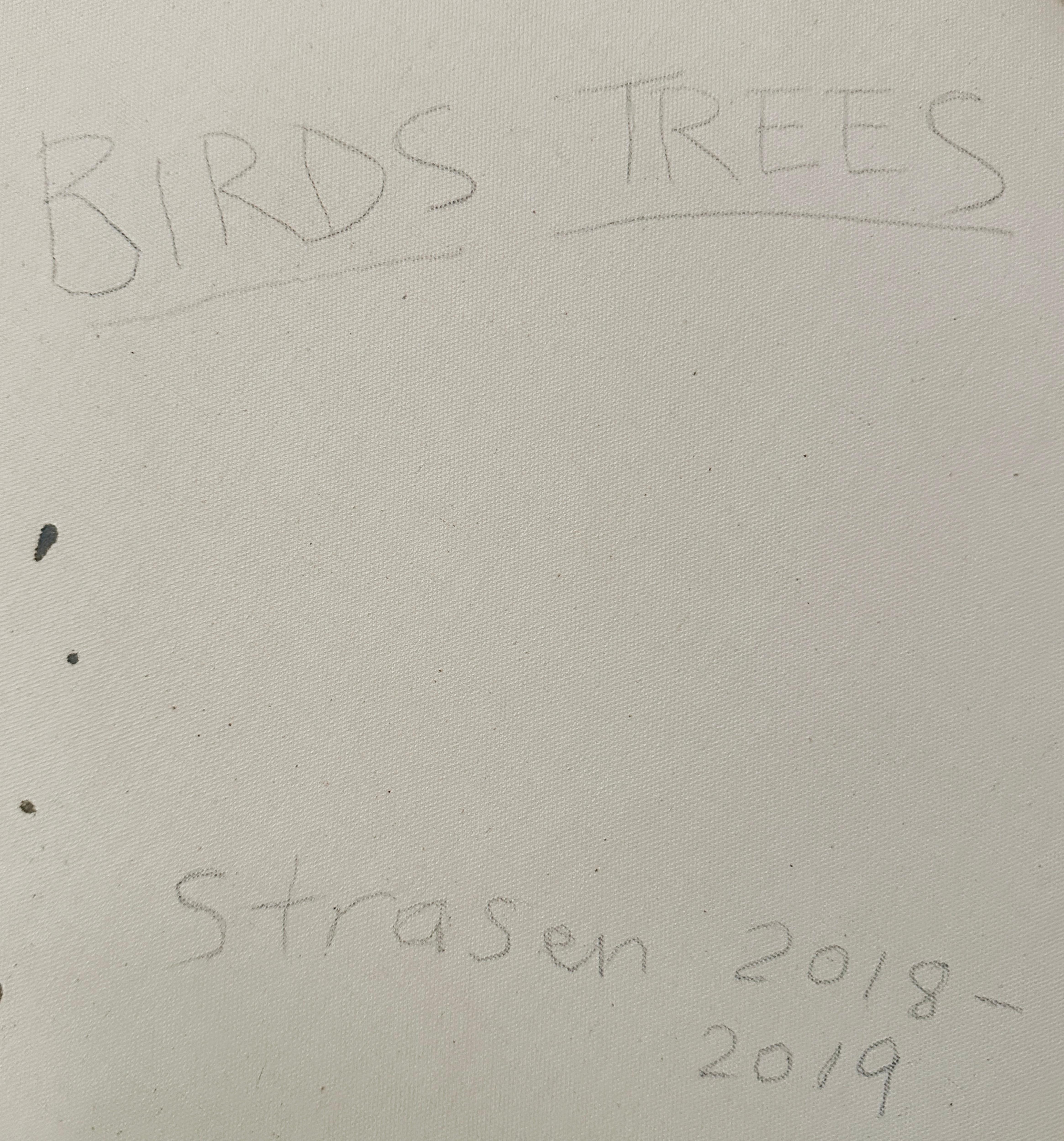 BIRD TREES, animals, plants, landscape, pink, earth tones, illustrative For Sale 5