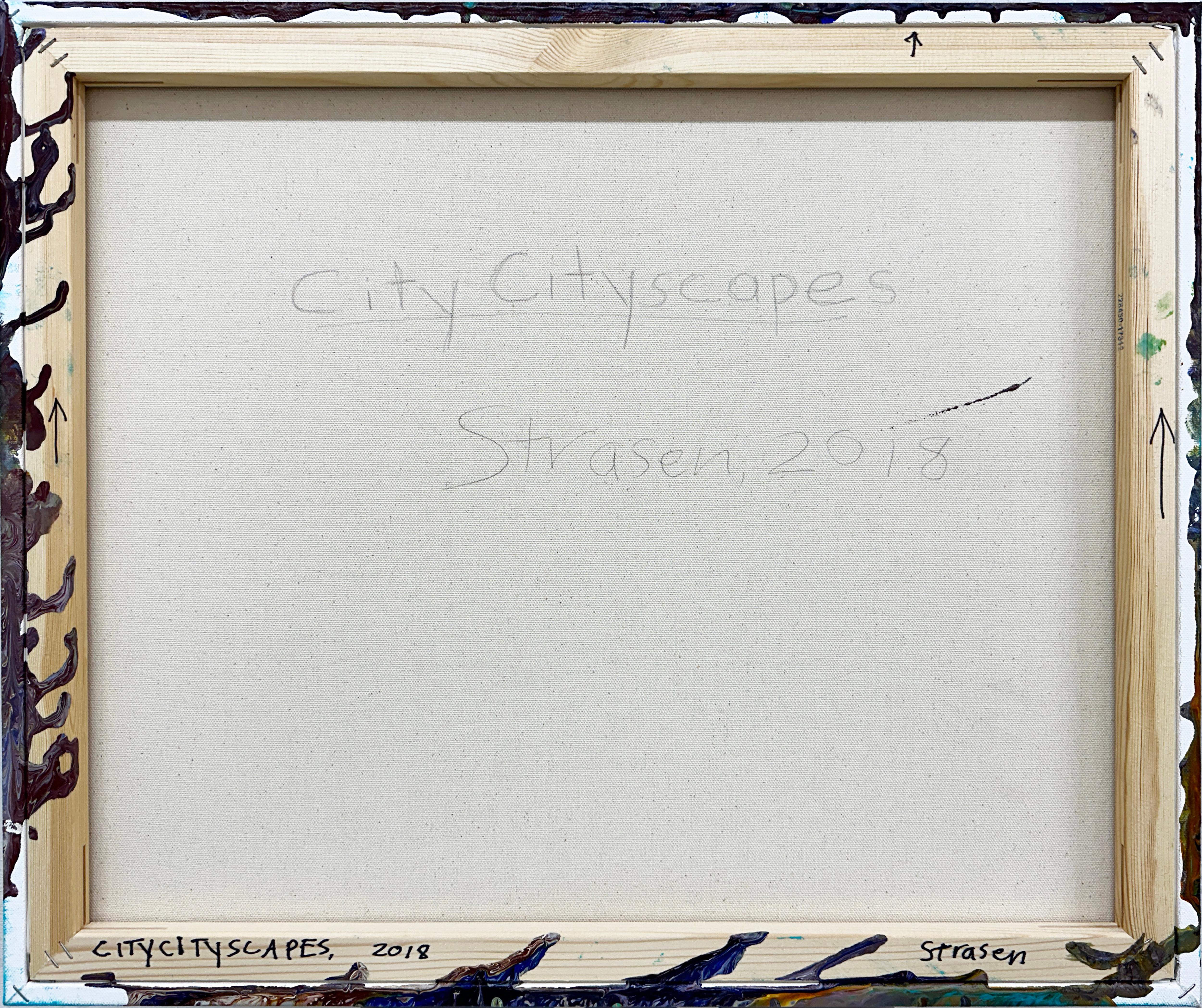 CITYCITYCITYSCAPES, gemustert, Landschaft, leuchtende Farben, Gebäude im Angebot 4
