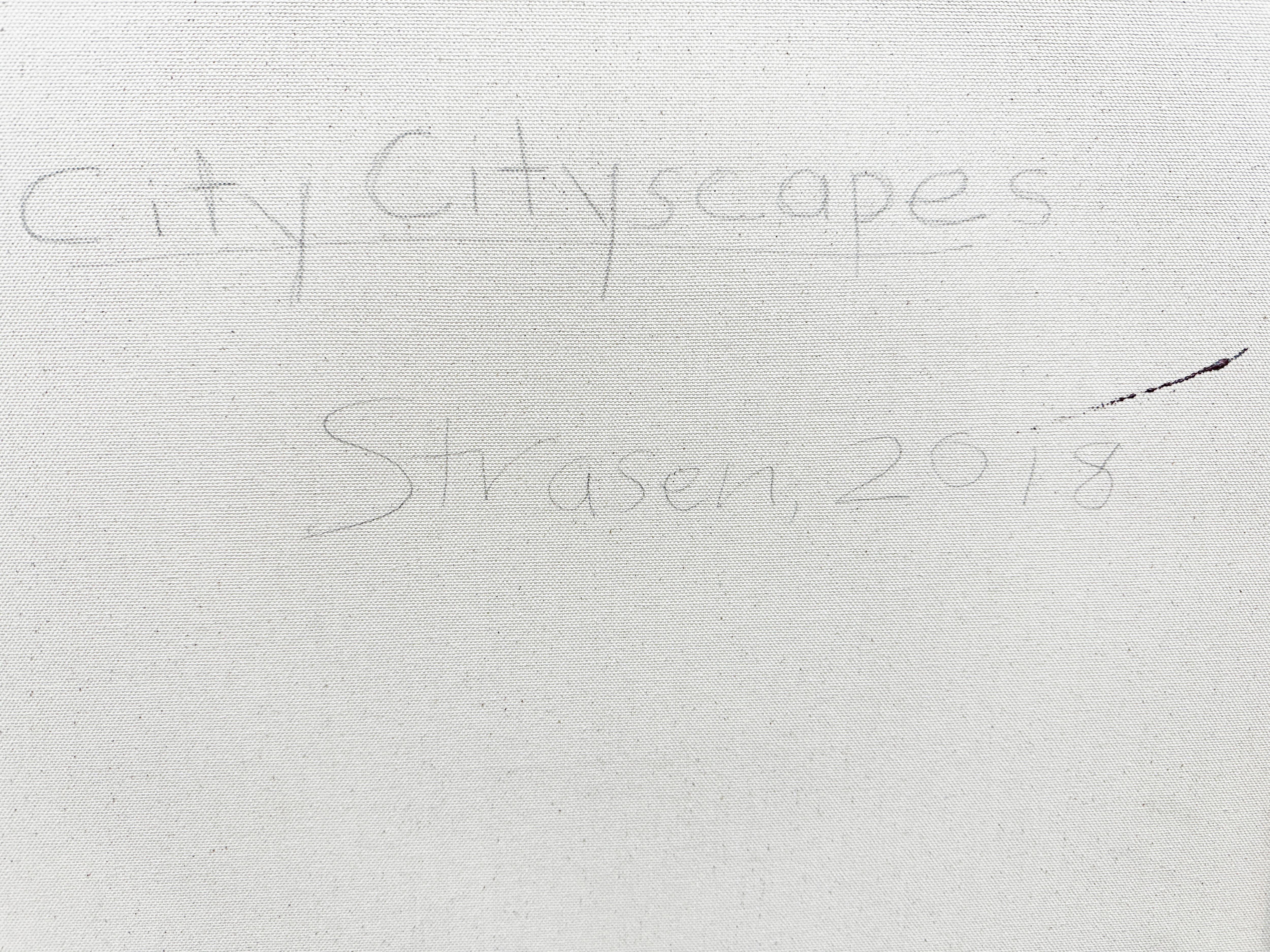 CITYCITYCITYSCAPES, gemustert, Landschaft, leuchtende Farben, Gebäude im Angebot 3