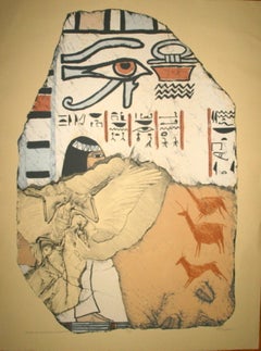 Vintage Egyptian Revival Lithograph